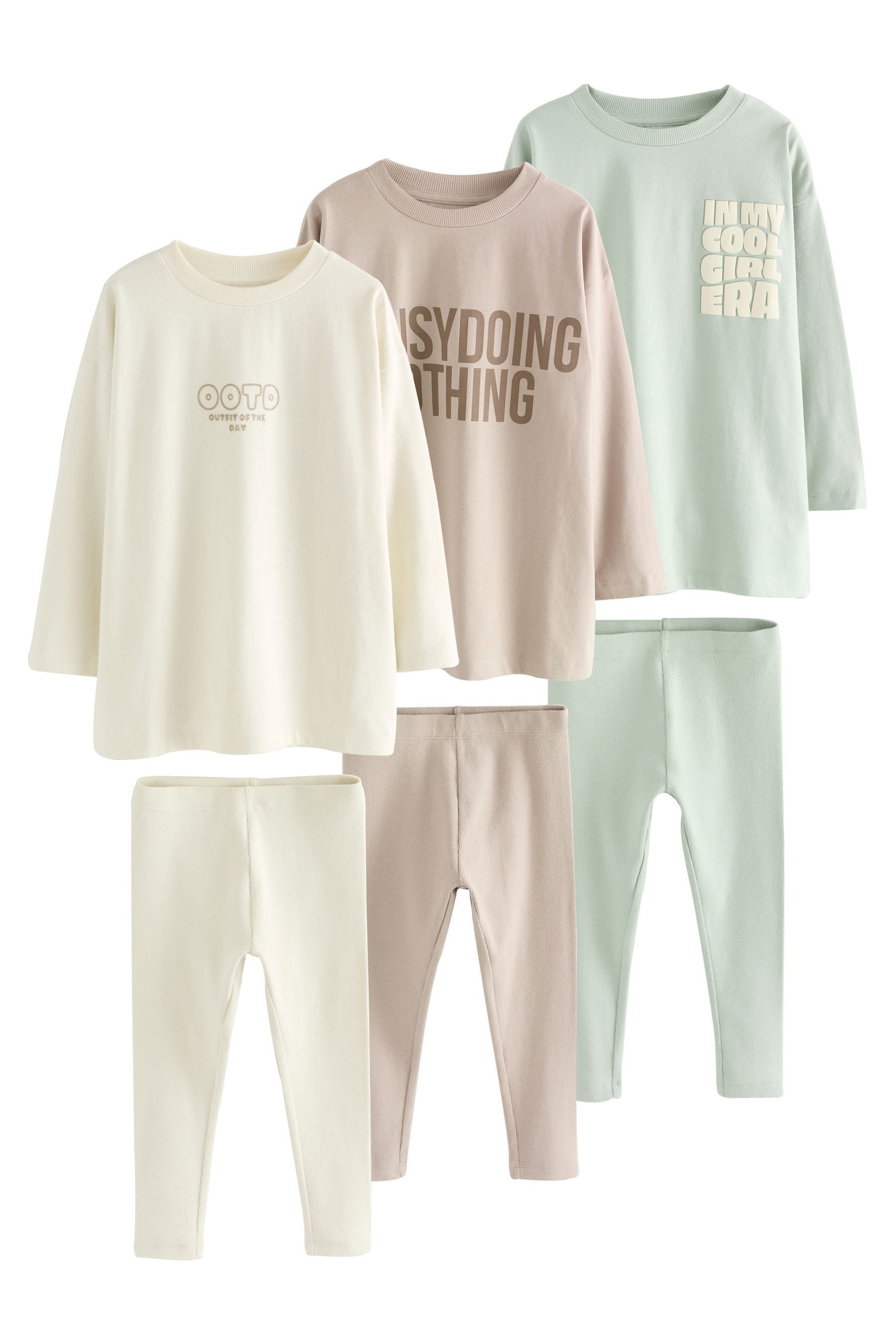 Pyjama Schlafanzüge mit Leggings, 3er-Pack