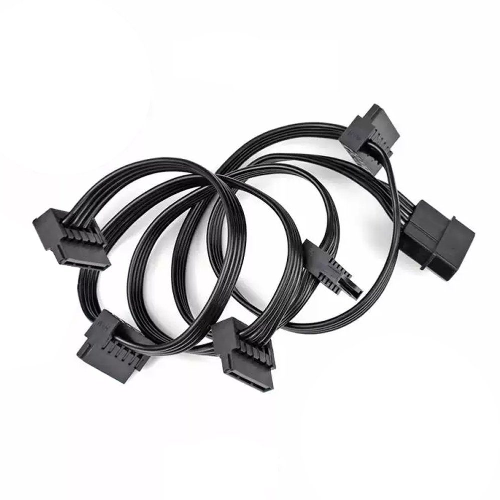 Bolwins P37C Festplatte Strom Kabel Adapter IDE Molex 4Pin zu 5x SATA PC 60cm Computer-Kabel, 4-Pin Molex Stecker, 5× SATA Strom-Buchse (60 cm), Strom-Splitter, erweitert SATA-Anschlüsse, für HDD/DVD/GPU/Lüfter