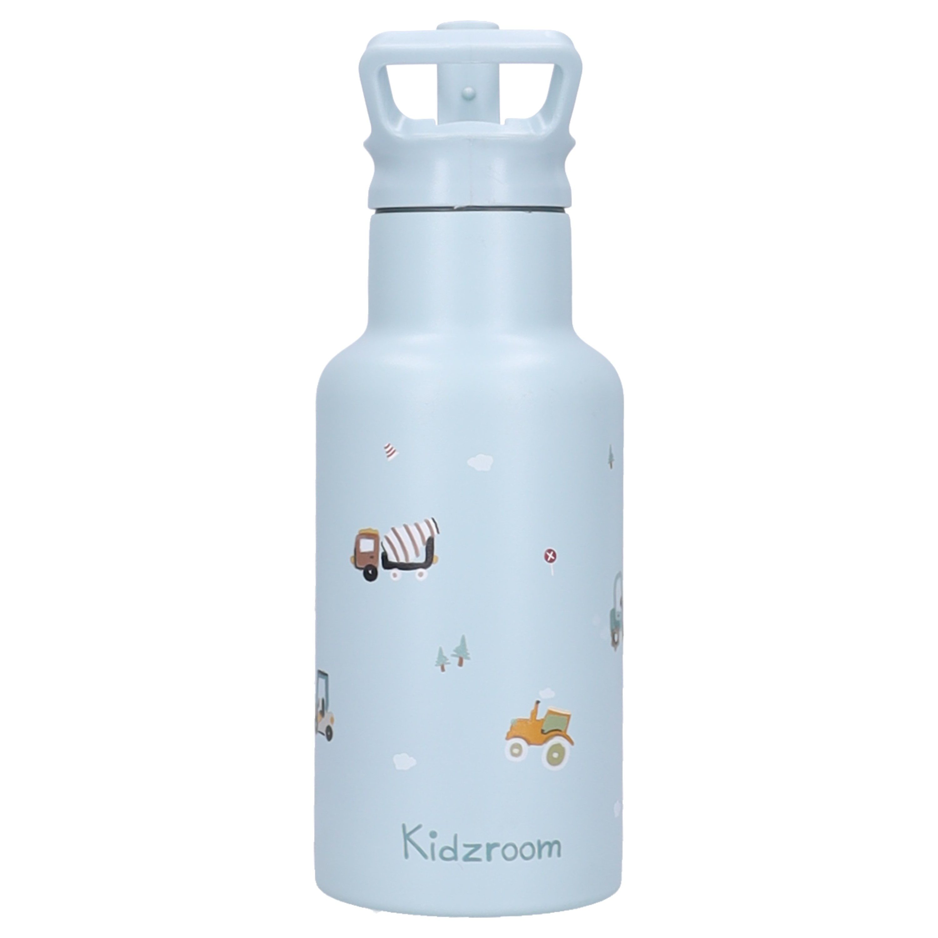 Kidzroom Trinkflasche Little Story Kinder Trinkflasche 350 ml Edelstahl mit Strohhalm