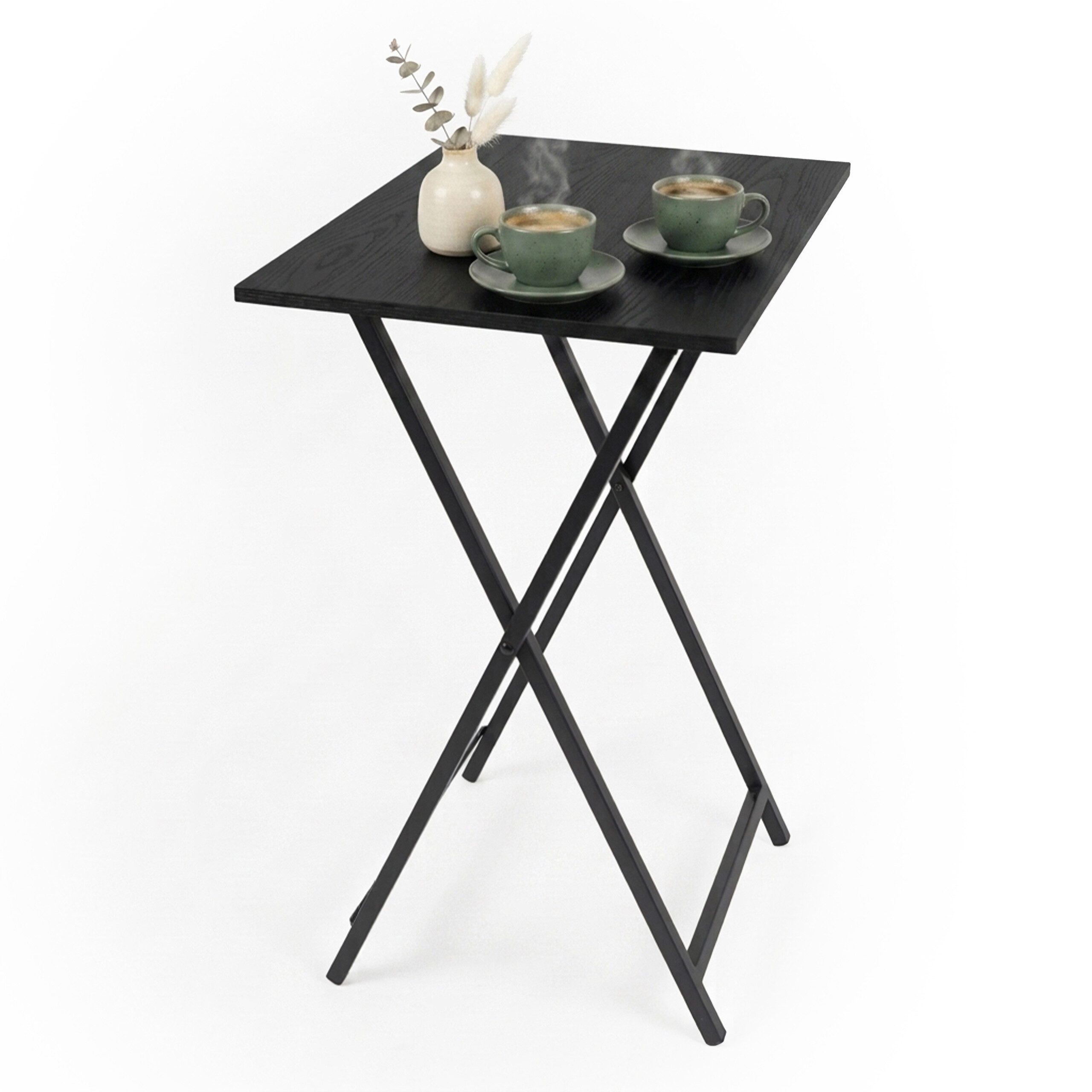 relaxdays Beistelltisch Klappbarer Beistelltisch (1-St), schwarz