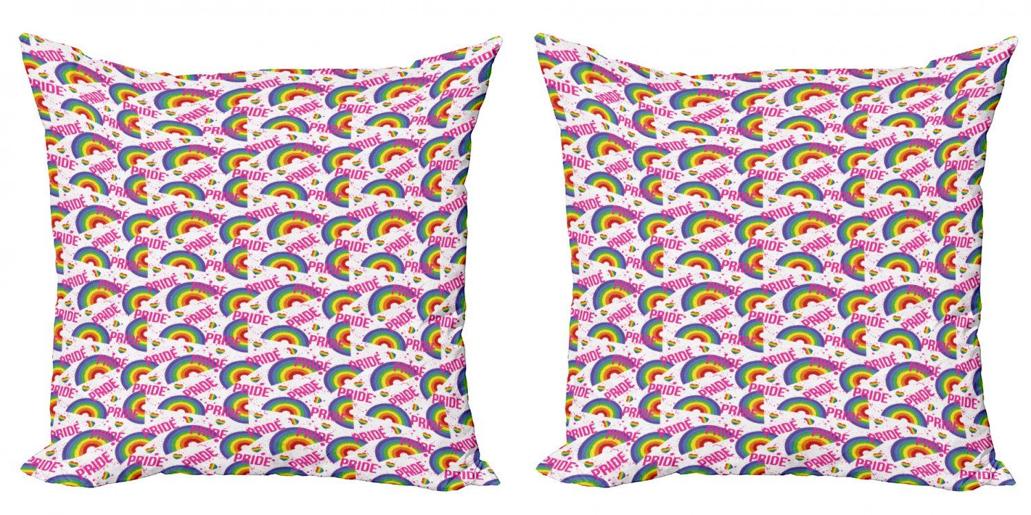 Kissenbezüge Modern Accent Doppelseitiger Digitaldruck, Abakuhaus (2 Stück), pride Day Vivid Pixel LGBT Theme