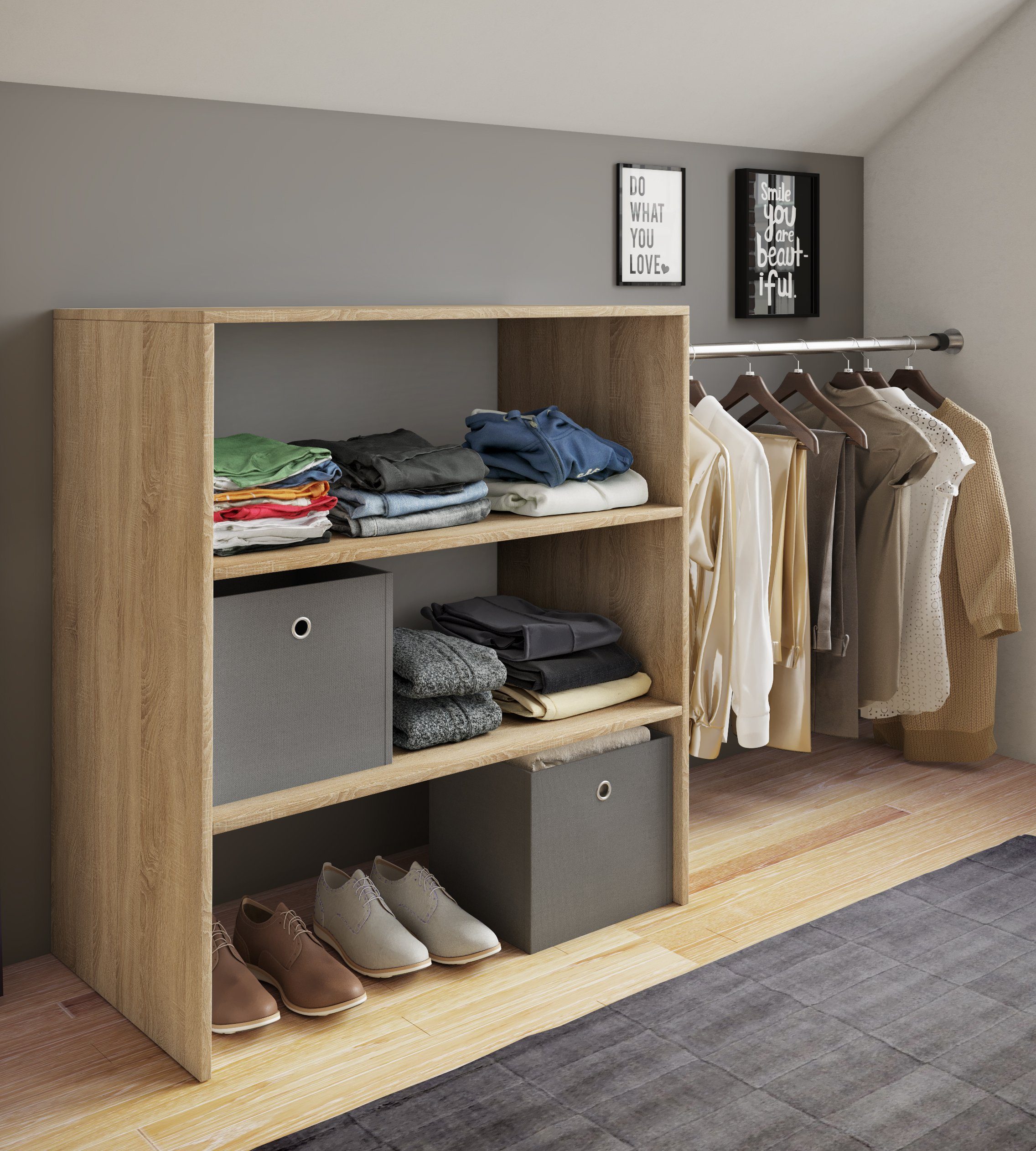 VCM Kleiderschrank Offener Kleiderschrank Dachschrägen Regal günstig online kaufen