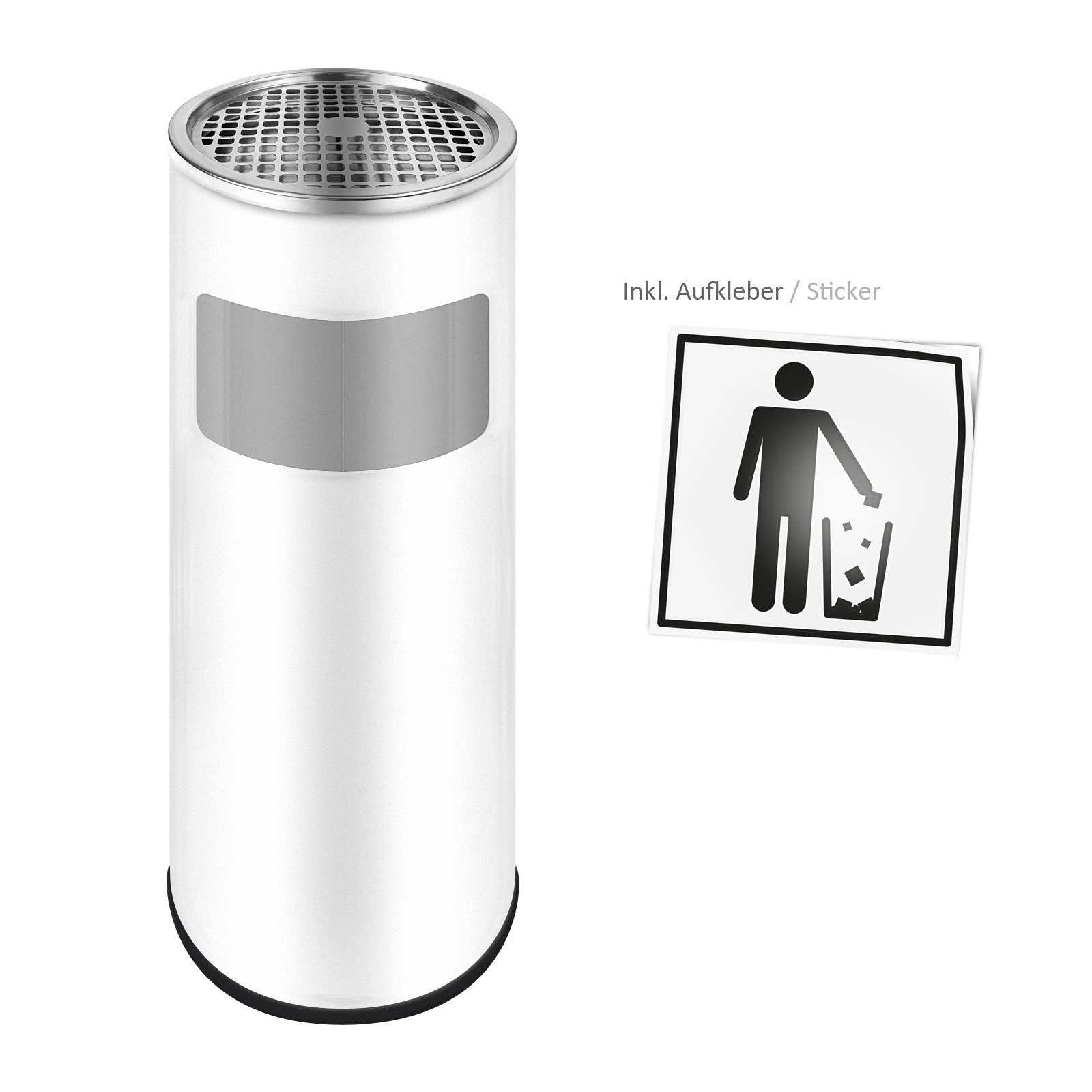 Wellgro Mülleimer 2 in 1 Standaschenbecher und Mülleimer - Edelstahl – Bild 4 von 5