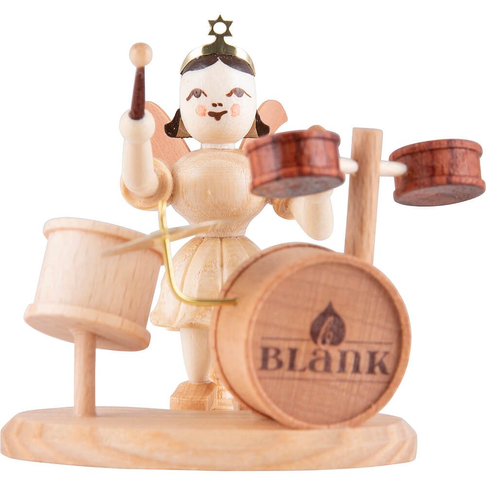 Blank Kunstgewerbe Dekofigur Kurzrockengel mit Schlagzeug, natur (6,6cm) von Blank Kunsthandwerk