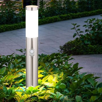 Globo Sockelleuchten, Leuchtmittel nicht inklusive, Design Außen Steh Leuchte Terrassen Edelstahl Sockel Garten