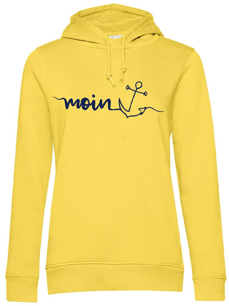 Kapuzenpullover Damen Hoodie Moin-Anker-Print - Maritimer Pullover Kapuze Regular Fit