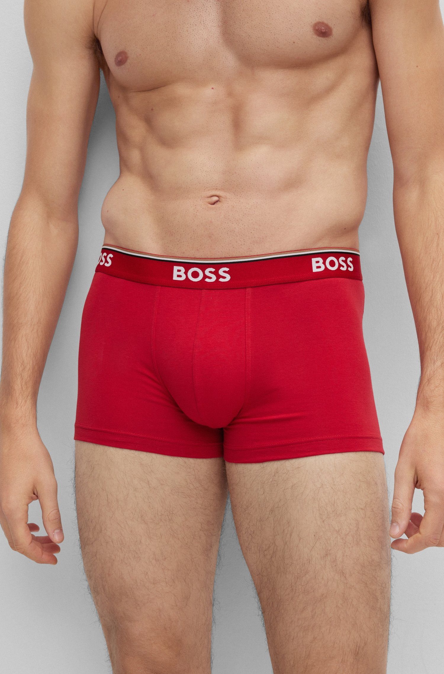 BOSS Boxer (Packung, 3er-Pack) Webbund Logo bunt mit