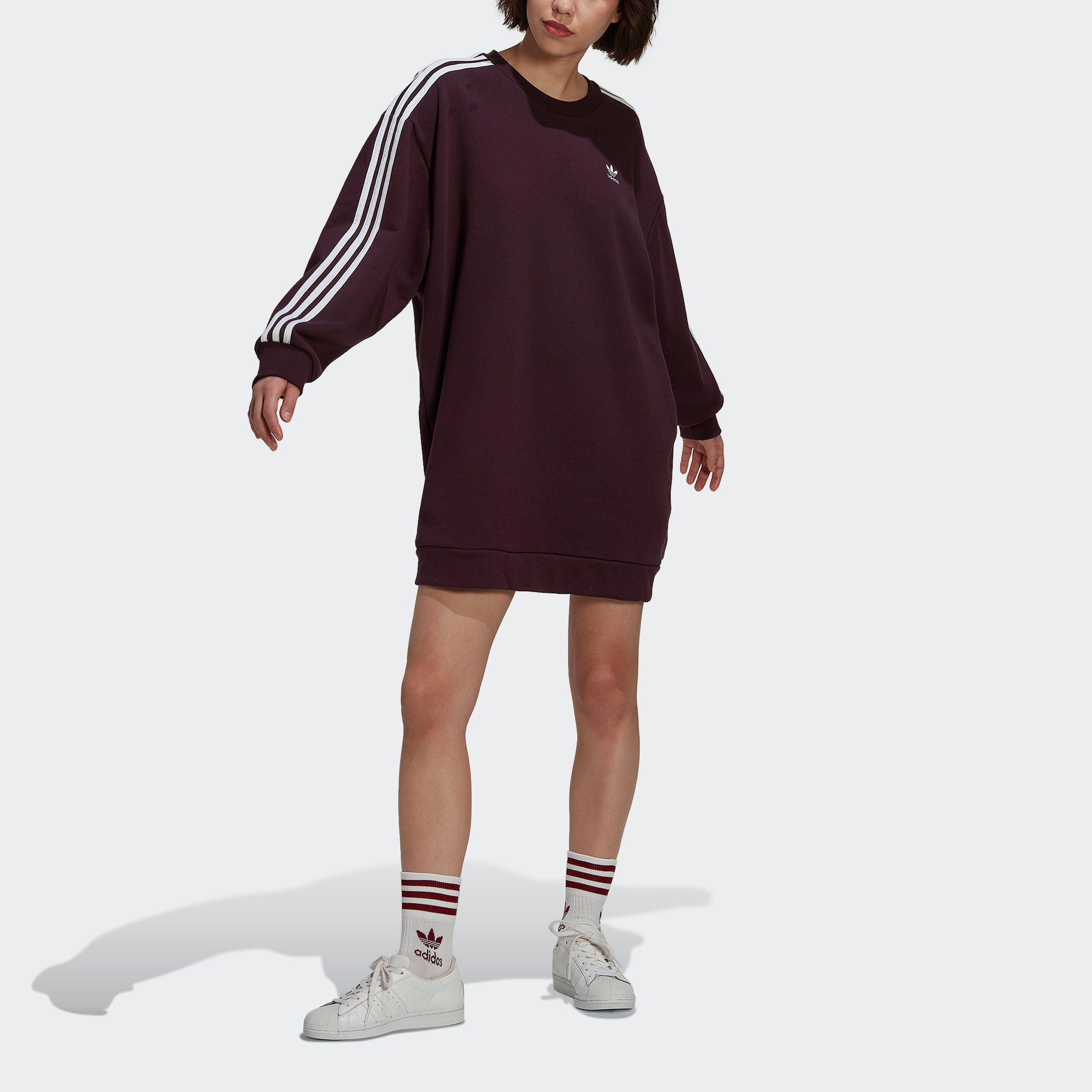 adidas CLASSICS SWEATKLEID rot ADICOLOR Sweatkleid SLEEVE LONG Originals