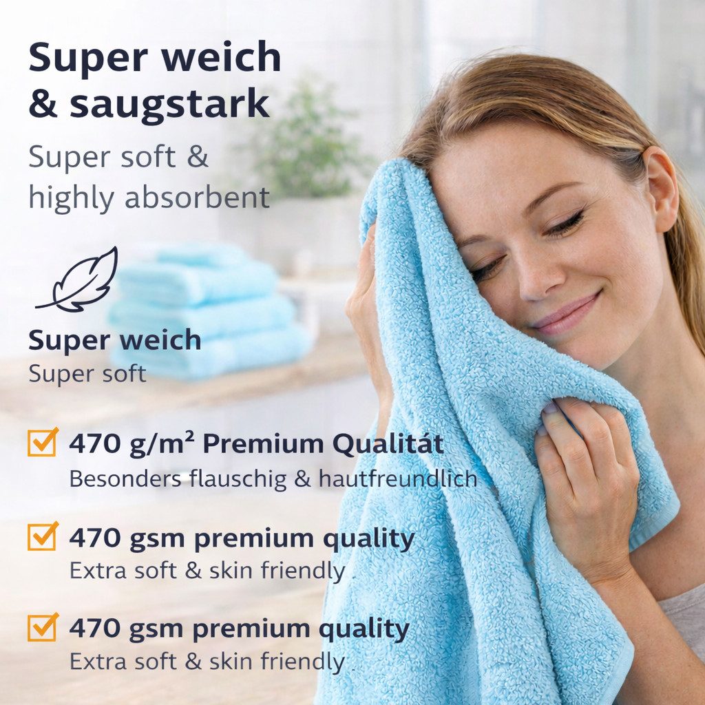 Betz Handtuch Set 4-tlg. PREMIUM 2 Handtücher und 2 Duschtücher, 100% Baumwolle (4-St) – Bild 4 von 5