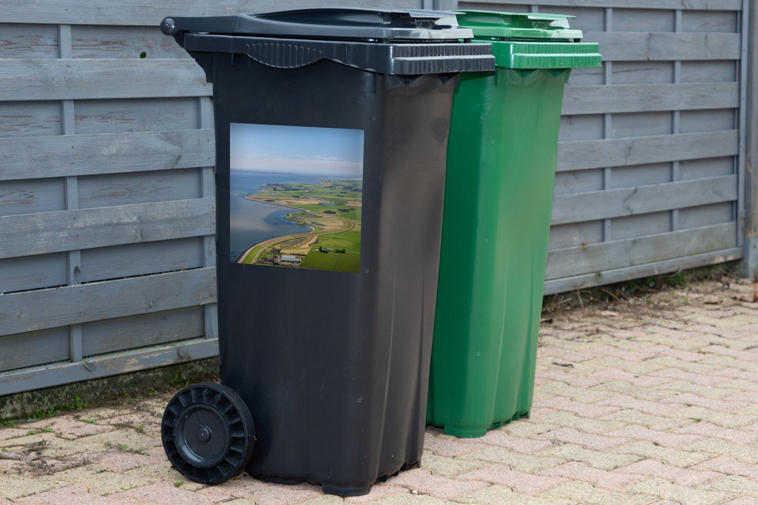 Sticker, (1 Luftaufnahme Niederländisch-Texel Container, Wandsticker Mülltonne, Abfalbehälter Mülleimer-aufkleber, MuchoWow St), von