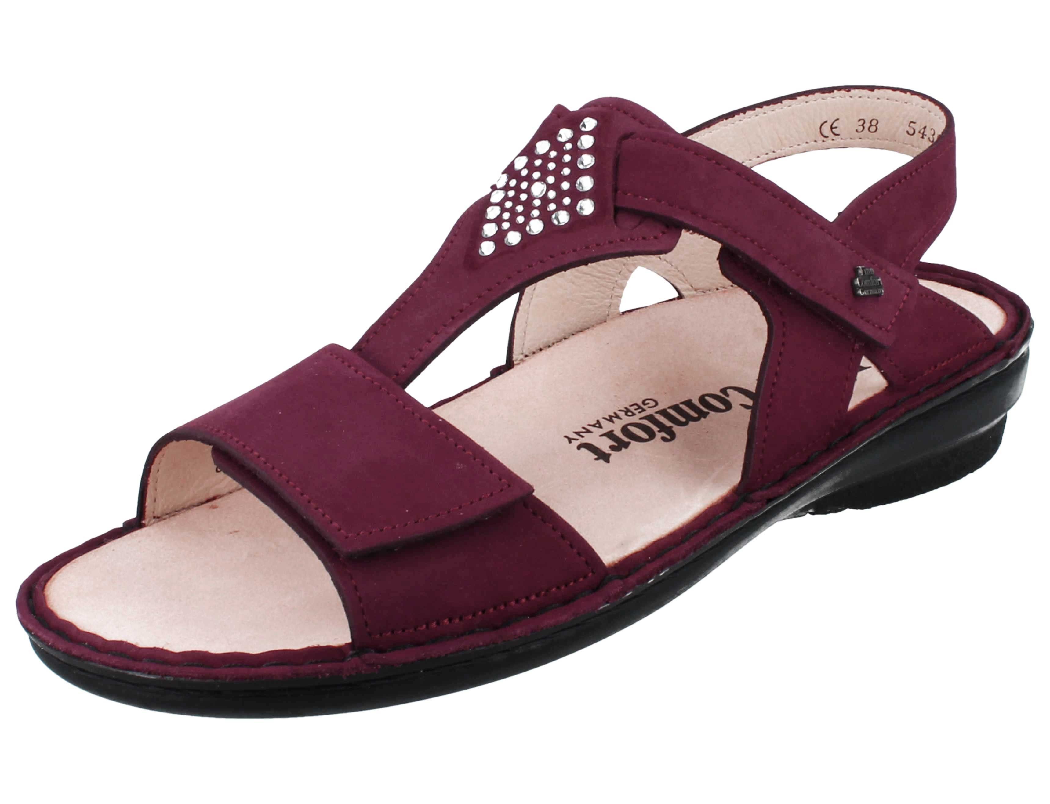 FINN COMFORT Calvia Damen Sandale beerenfarben Nubukleder - Größe: Sandale