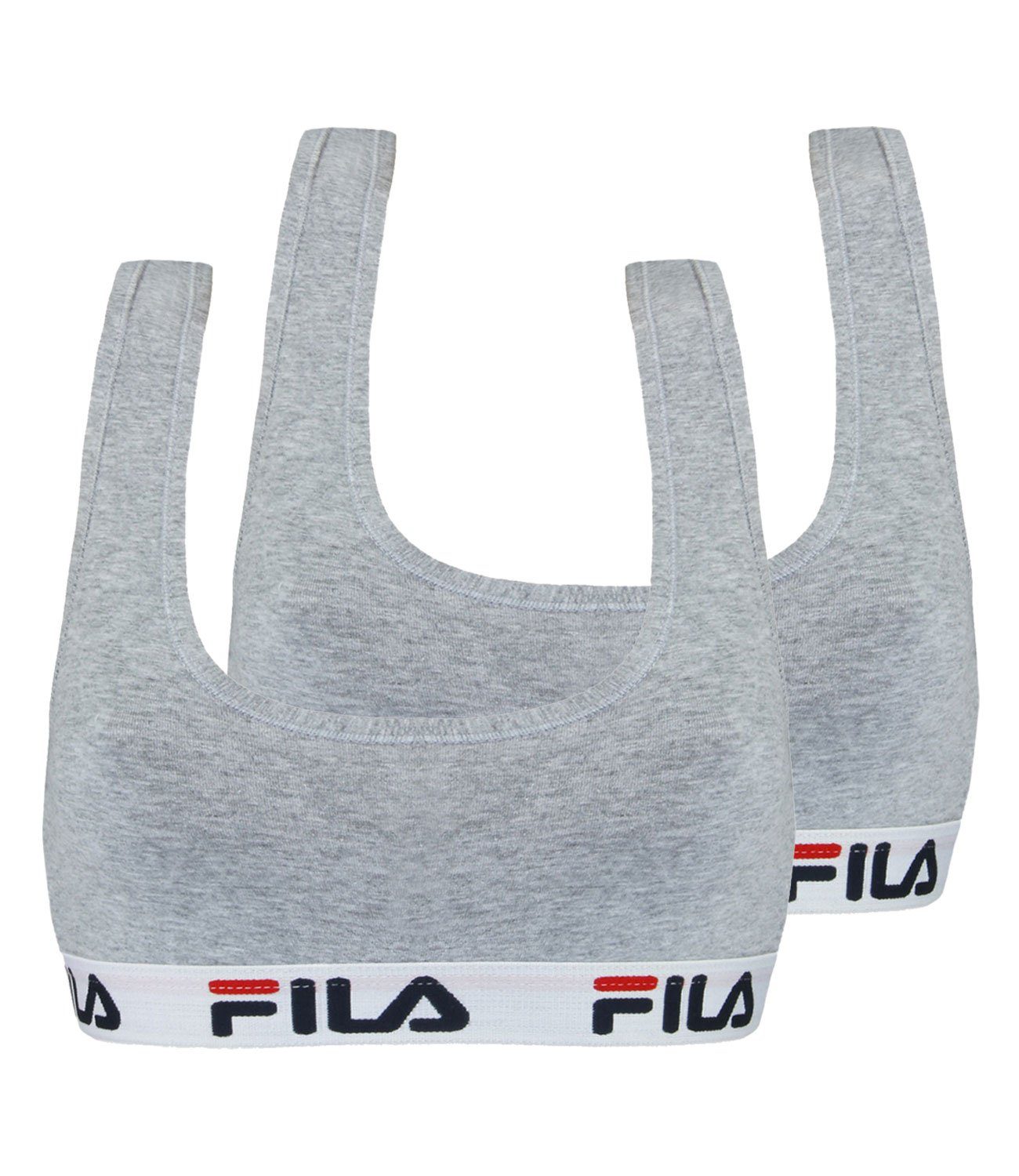 Fila Sport-Bustier Woman Bra (2-tlg., 2er) mit weichem Webgummibund