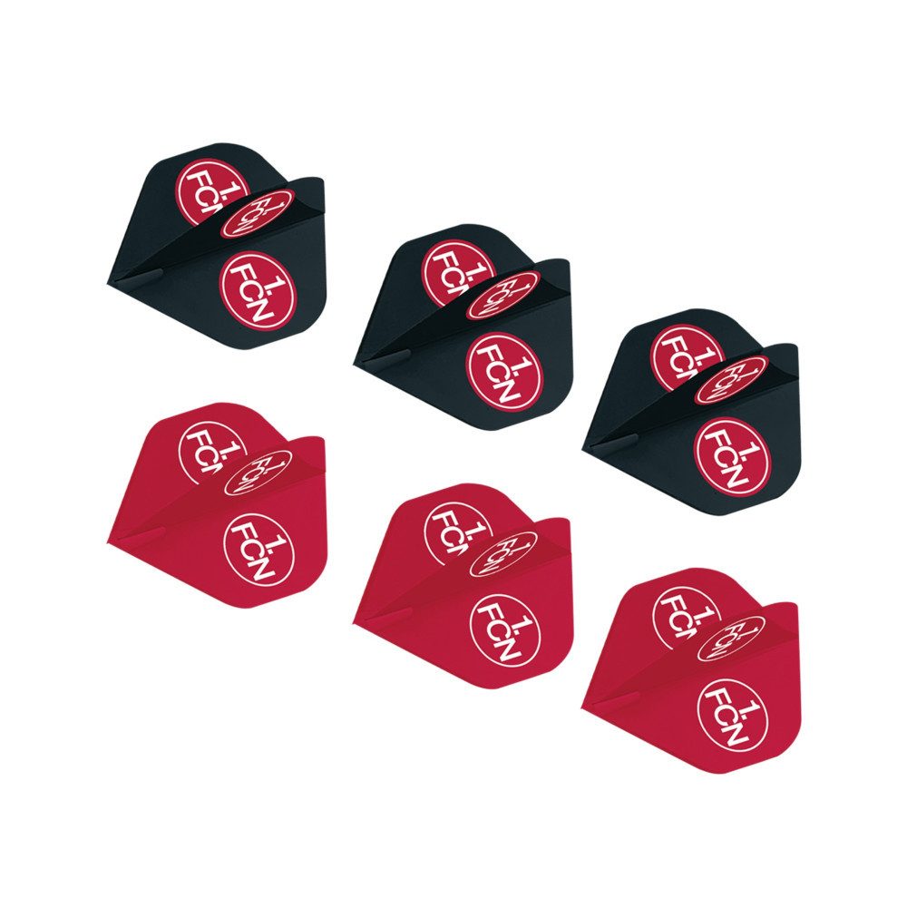 VertriebsArena GmbH Dart-Flights 1. FC Nürnberg Flights 6er Set (3 rot / 3 schwarz)