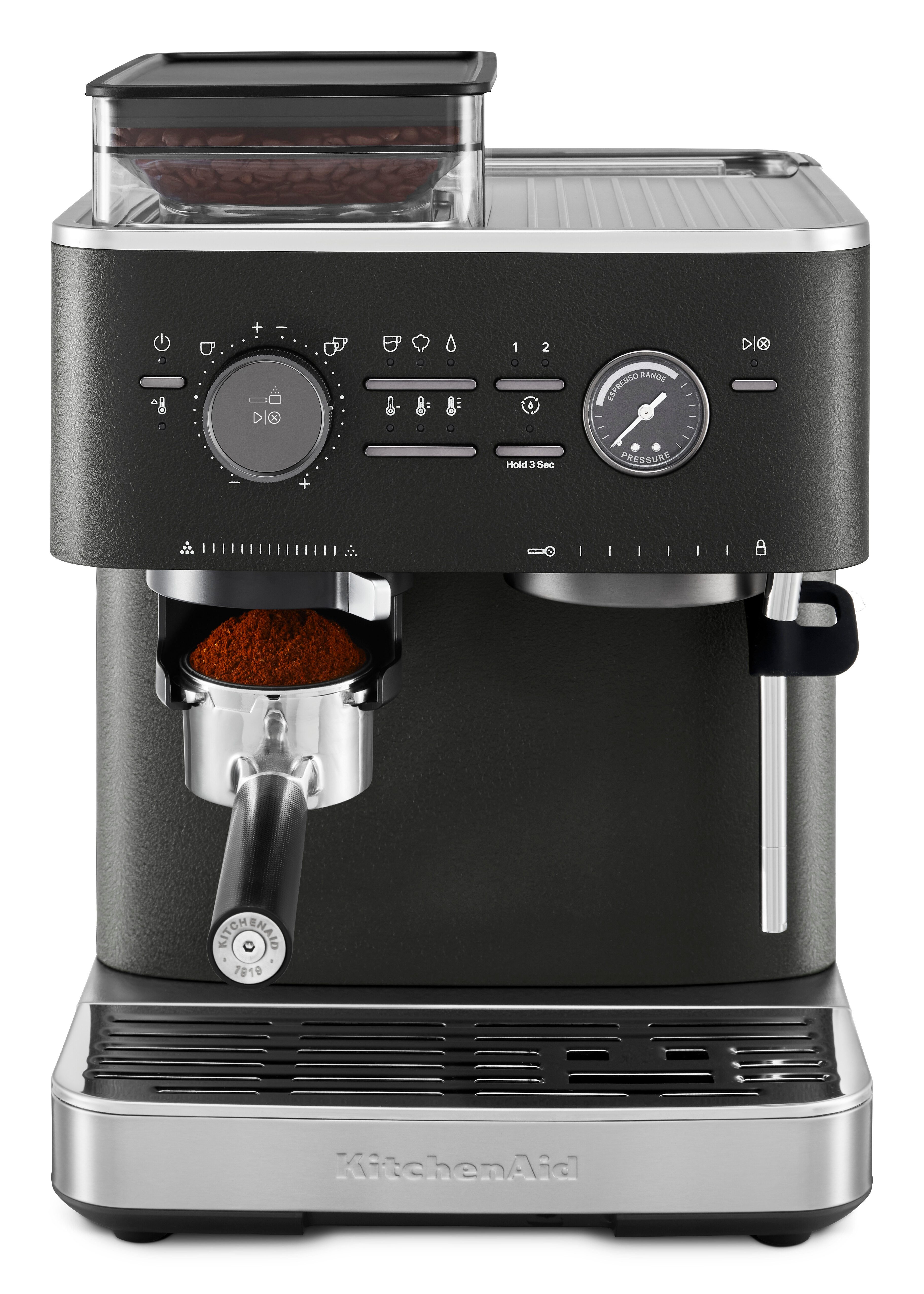 KitchenAid Espressomaschine 5KES6551EBK, Siebträger mit Mühle