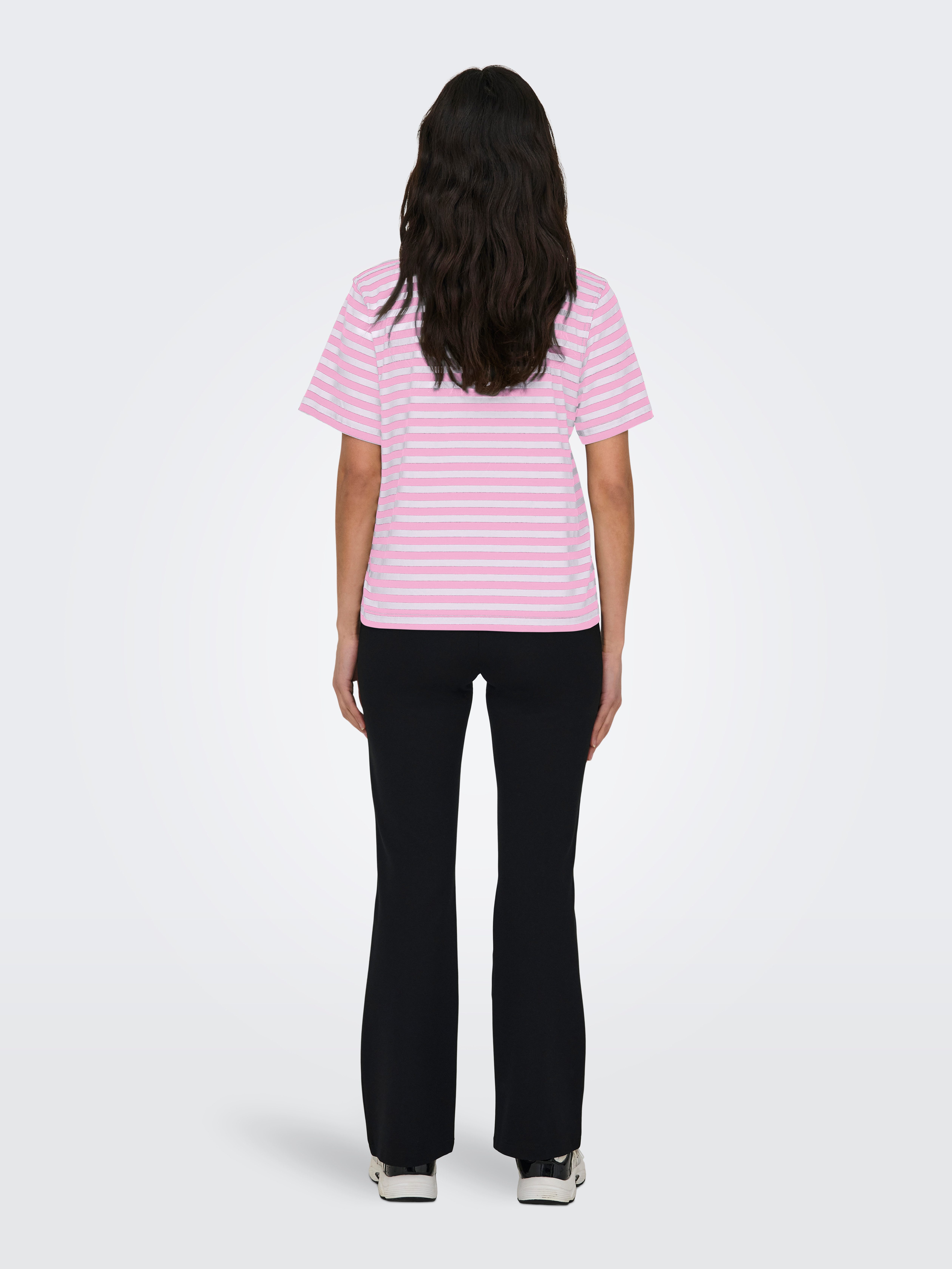 ONLY Kurzarmshirt ONLLIVINA S/S STRIPE TEE JRS NOOS – Bild 4 von 4