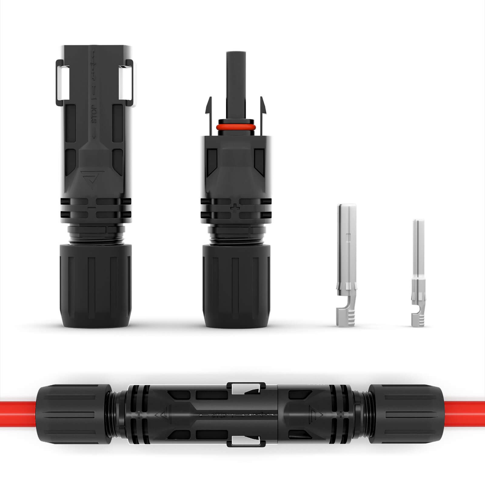 HB-DIGITAL Solarstecker 1500V PV Stecker für Solarkabel 4mm²/6mm² Solarkabel, Solarstecker, Stabil, Witterungs- und UV-Beständig