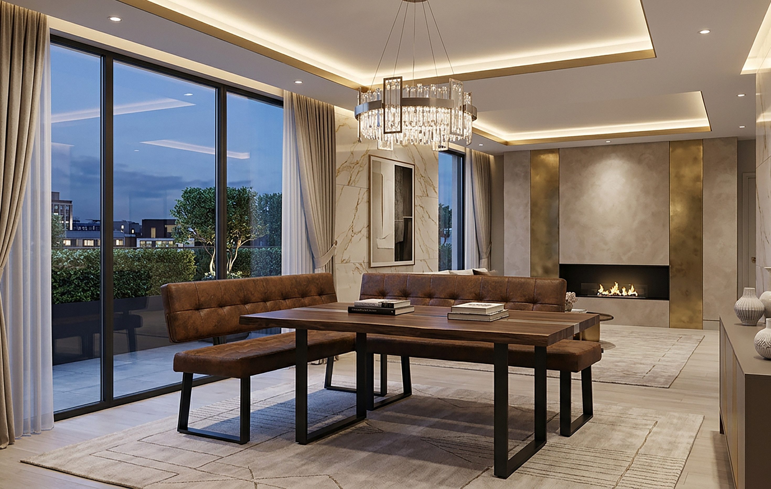 B&D home Eckbank AKA (2-St), beidseitig montierbar, gepolstert, mit Rückenlehne, verschiedene Maße