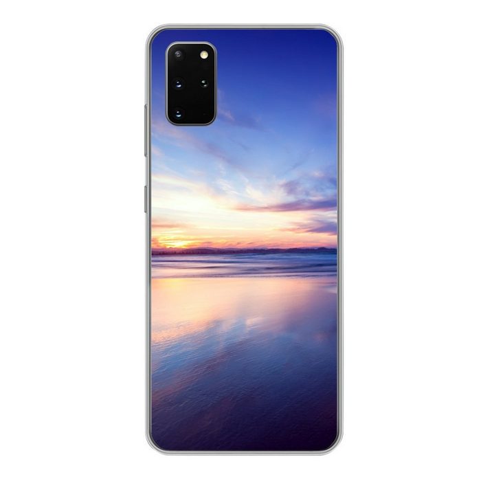 MuchoWow Handyhülle Sonnenuntergang mit ruhigen Farben am Strand Phone Case Handyhülle Samsung Galaxy S20 Plus Silikon Schutzhülle
