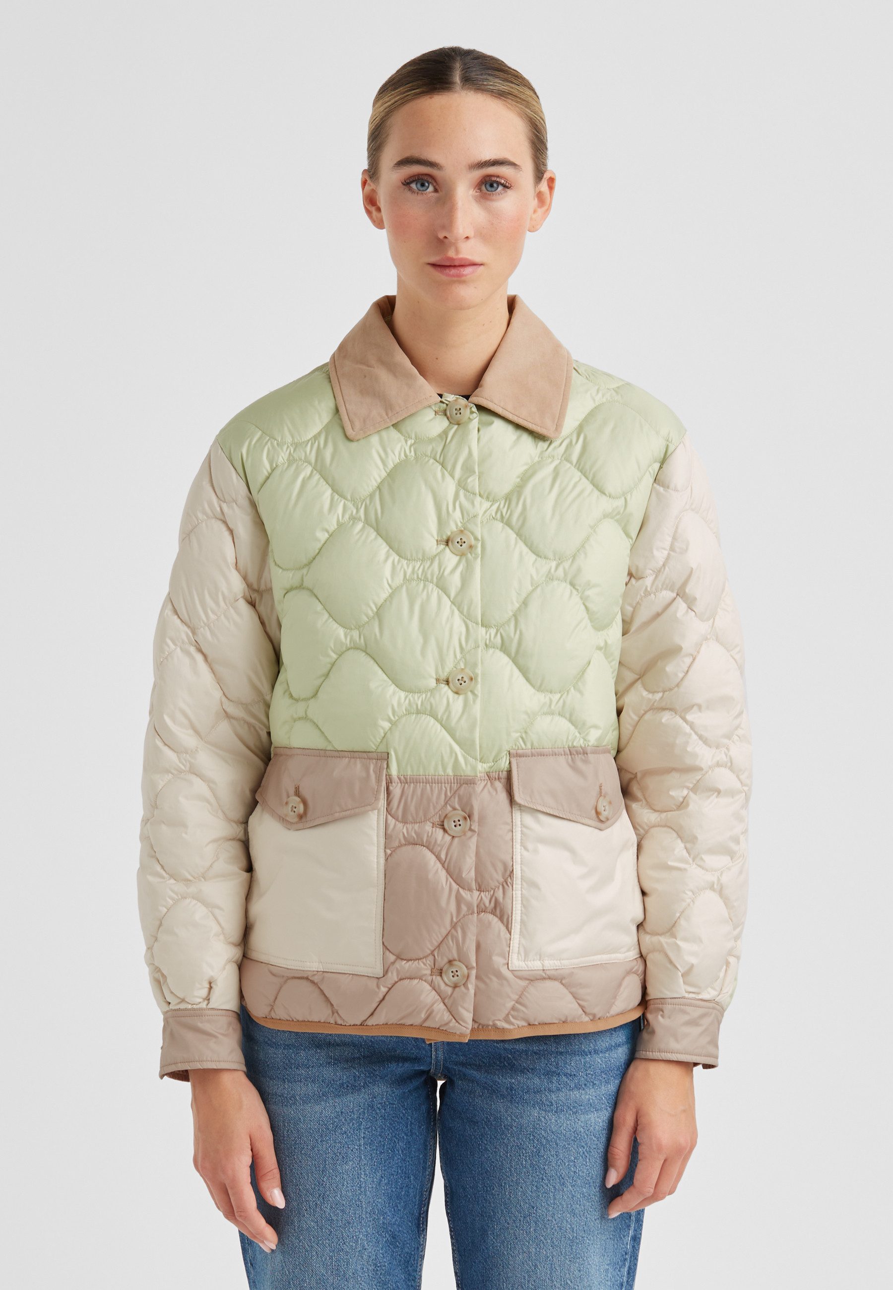 Milestone Steppjacke MSChloe Damen Übergangsjacke Jacke gesteppt lockere Passform