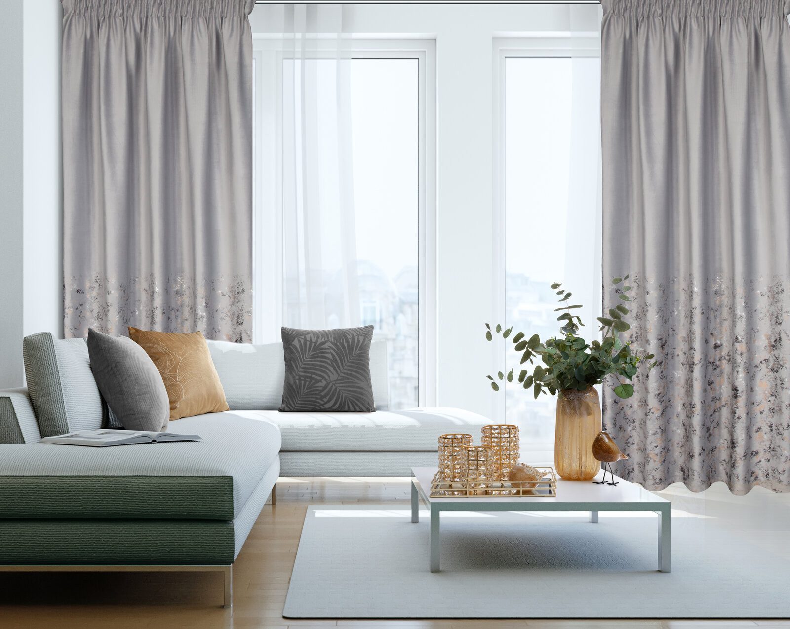 Eurofirany Vorhang MARIELA Blickdichte Vorhänge mit Kräuselband 140x270 cm Samt, Fensterdekoration zum Wohnzimmer