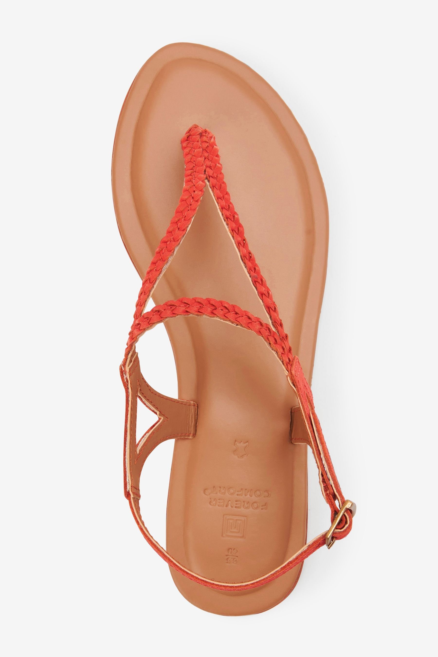 Forever Comfort® Next Orange Leder Sandale aus (1-tlg) Zehenstegsandalen