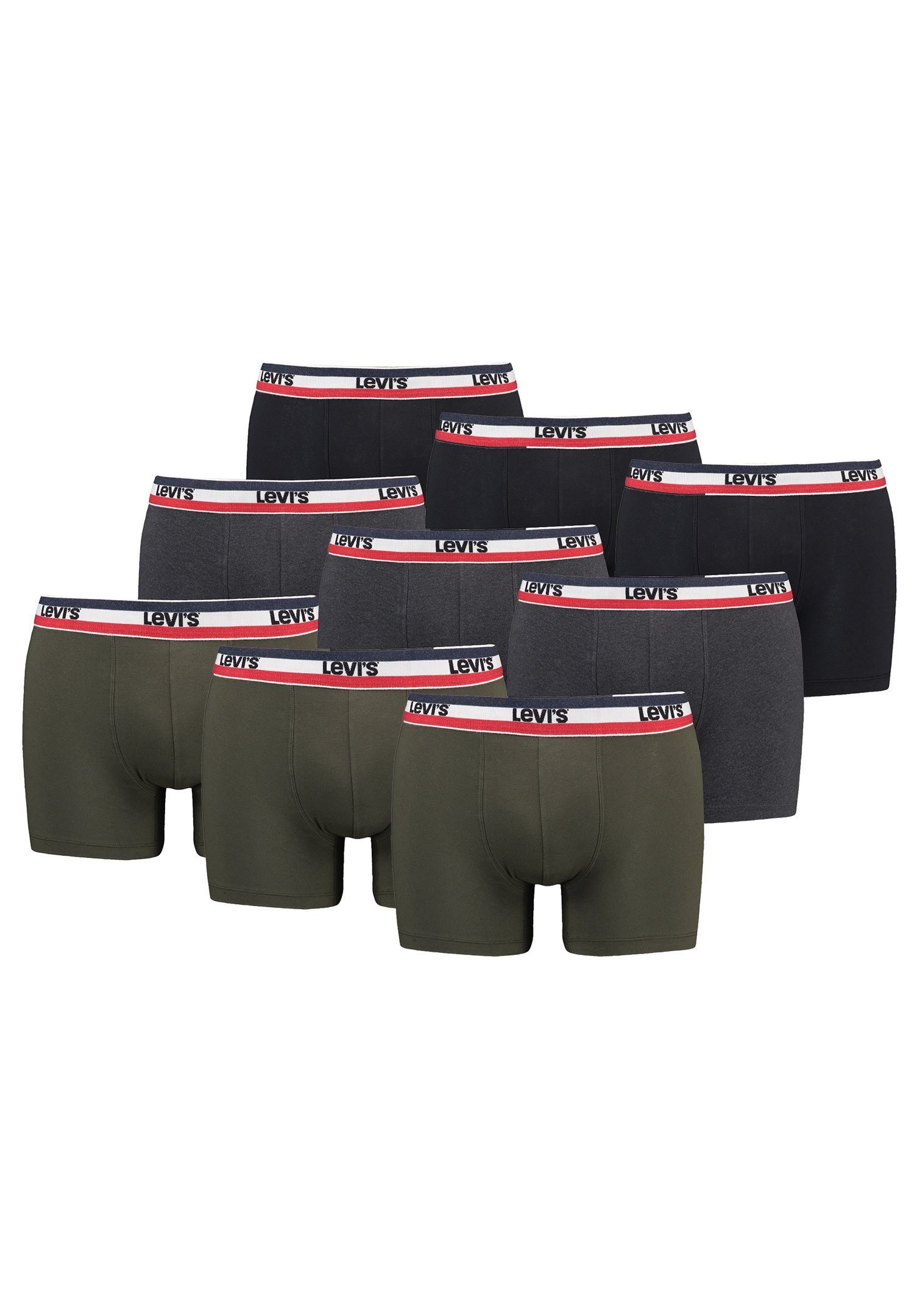 Levi's® Boxershorts Sprtswr Khaki Logo LEVIS Boxer 9P (9-St., Men 9er-Pack)