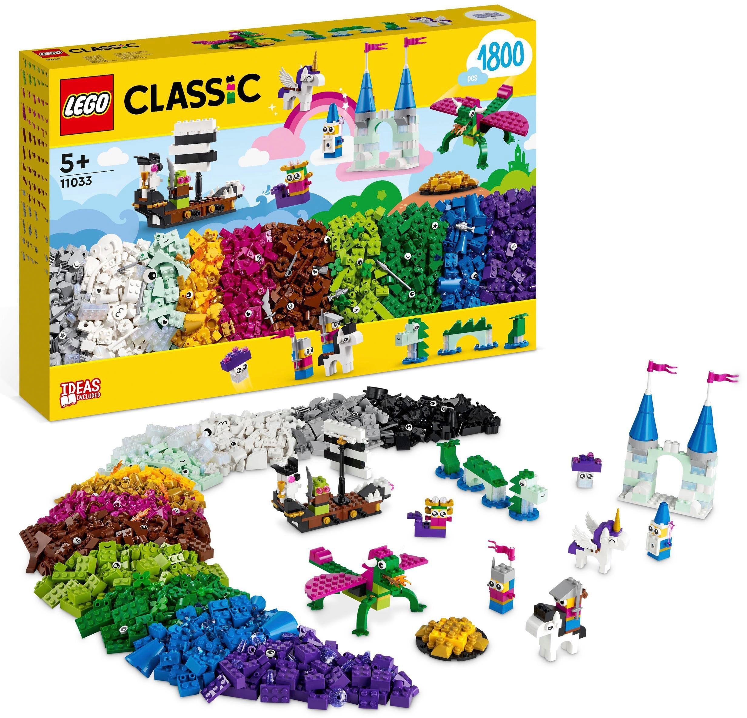 LEGO® Konstruktionsspielsteine Fantasie-Universum Kreativ-Bauset (11033), LEGO® Classic, (1800 St), Made in Europe