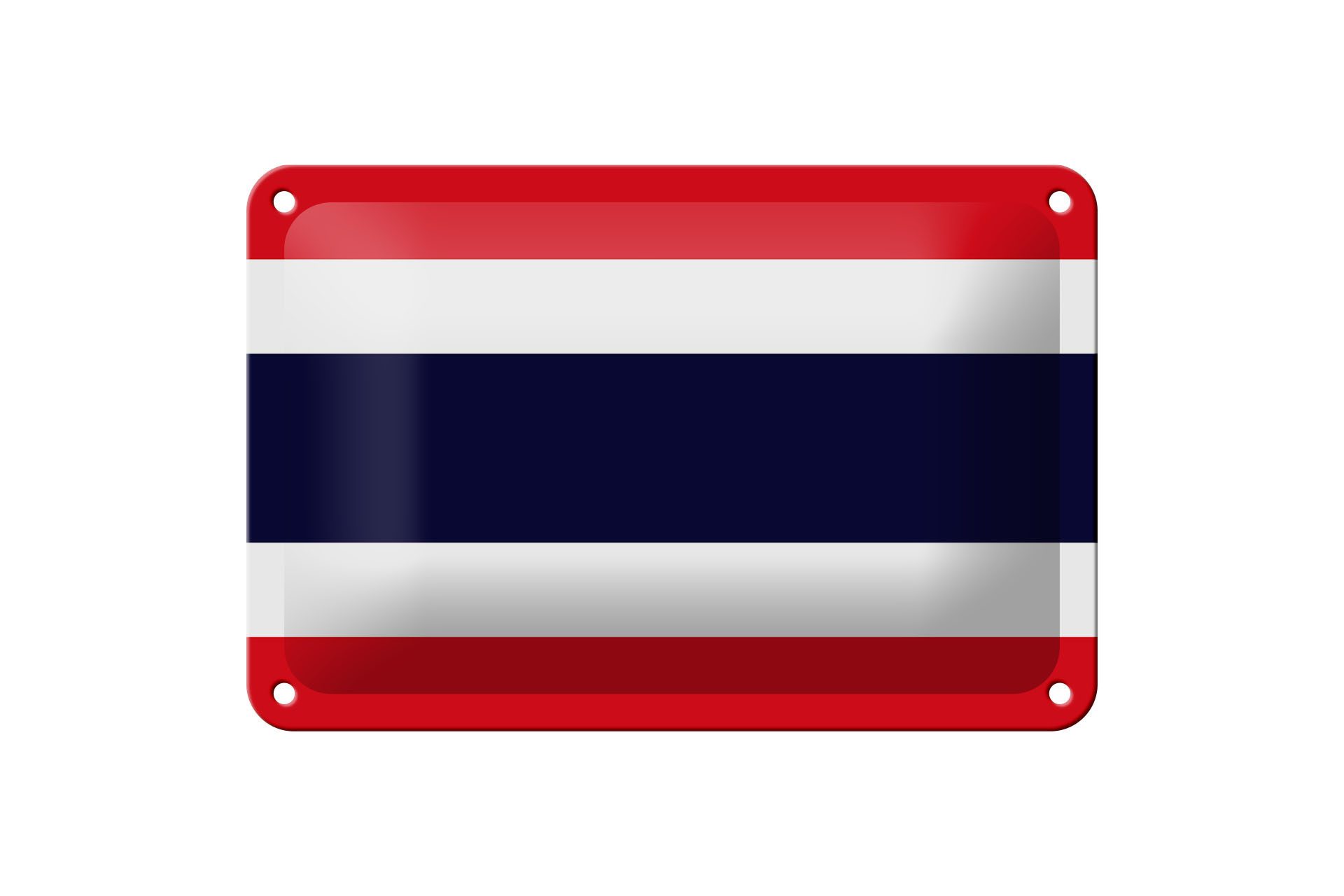 Femer GmbH Metallschild Flagge Thailands 18x12cm Flag of Thailand, (1 St), gewölbte Oberfläche, abgerundete Ecken, umgeschlagene Kanten