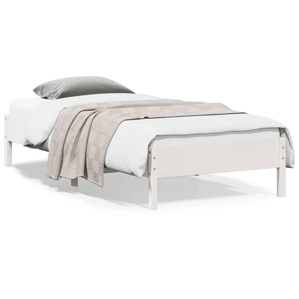 vidaXL Bettgestell, Massivholzbett Weiß 90x200 cm günstig online kaufen