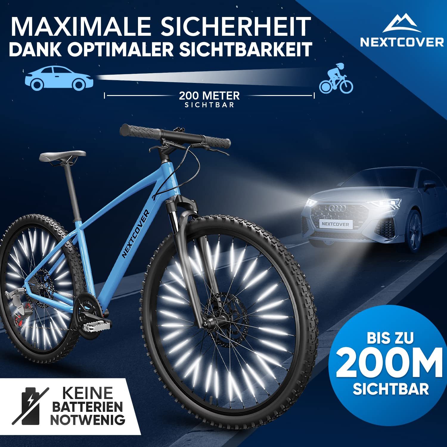 Nextcover Fahrradreflektor Nextcover® Speichenreflektoren Fahrrad - Das Original - 3M Scotchlite, (72 St) – Bild 4 von 5
