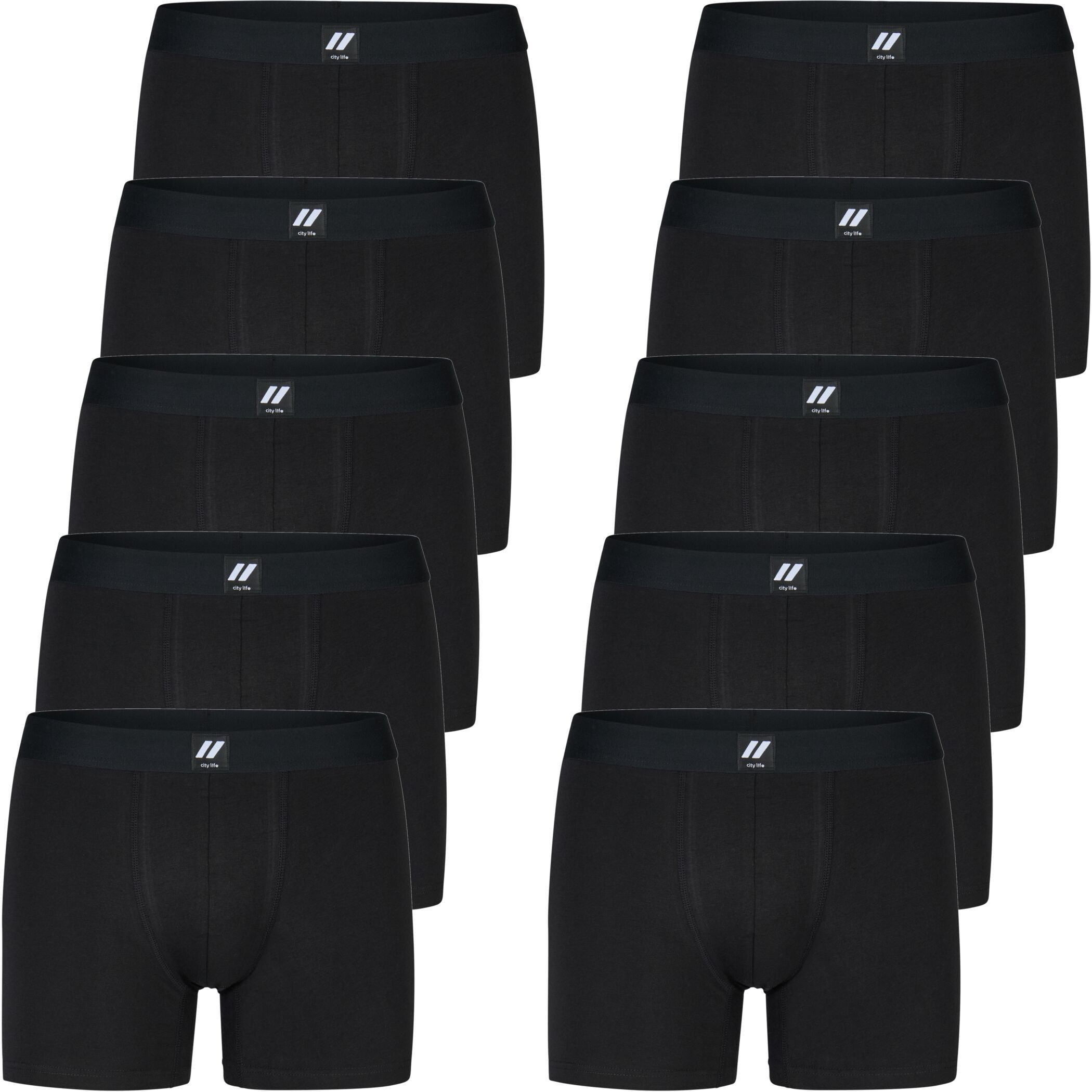 City Life Boxershorts City Life 10er Pack Herren Jersey Trunks Boxer Short Sparpack M - XXL (1-St)