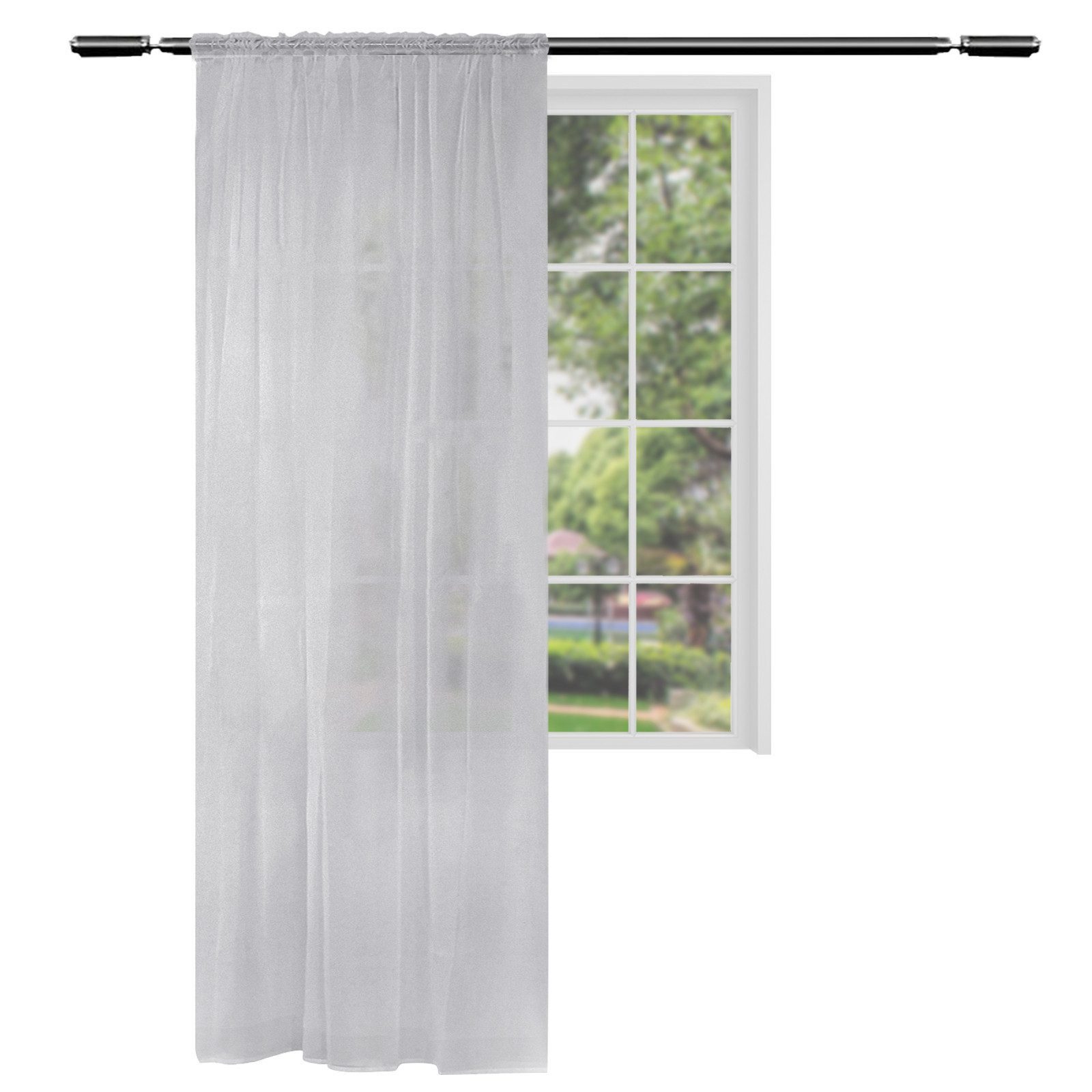 Woltu Gardine (1 St), Kräuselband, halbtransparent, mit Kräuselband Leinen günstig online kaufen
