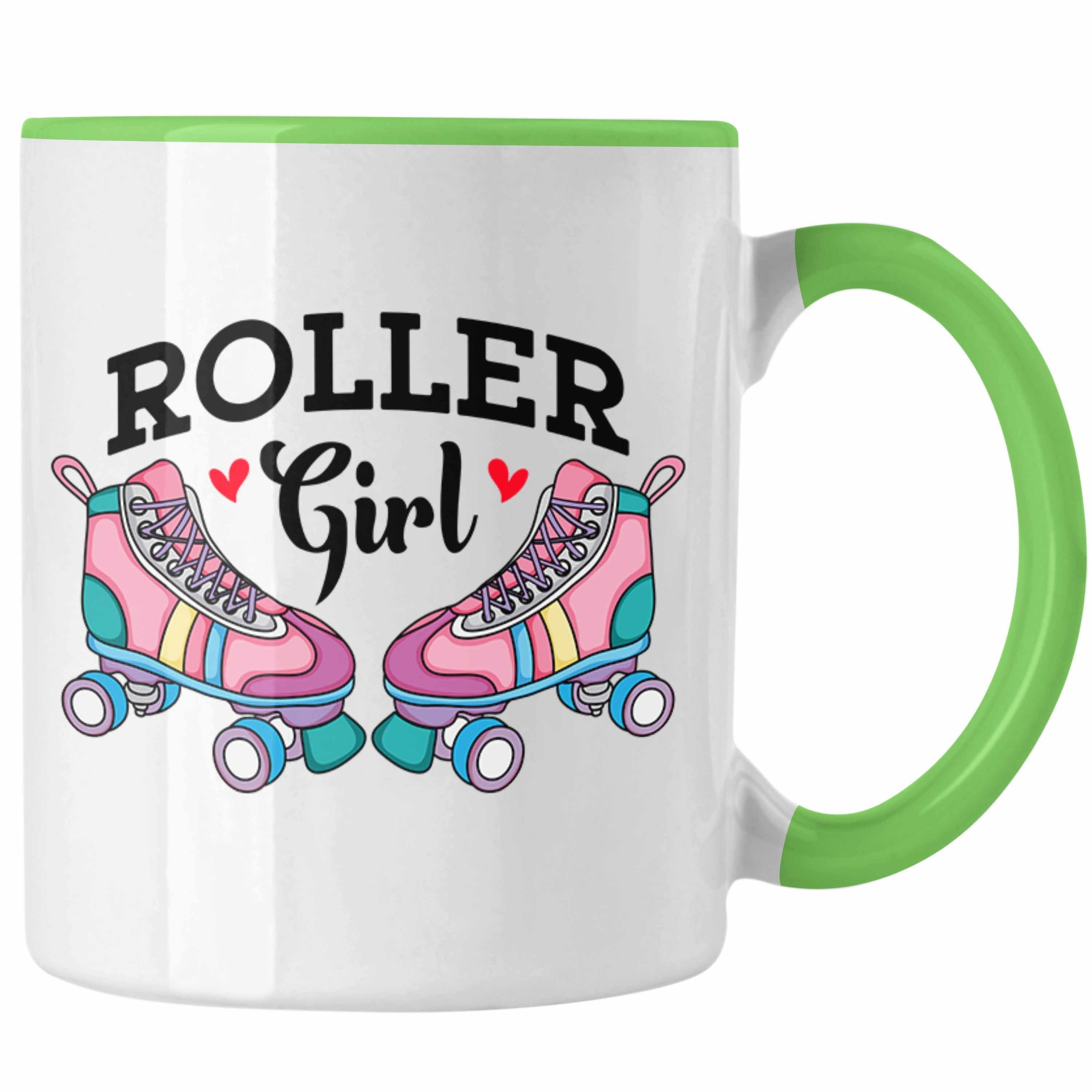 Trendation Tasse Rollschuh Tasse Geschenk für Roller Girls "Roller Girl" Nostalgie 80er