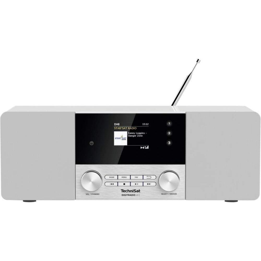 TechniSat DigitRadio 4 C Heimradio weiß Bluetooth/UKW/DAB+ Tuner/Bluetooth Digitalradio (DAB) (Digitalradio (DAB), UKW mit RDS)