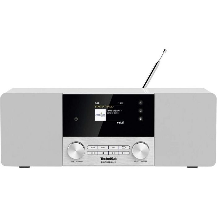 TechniSat DigitRadio 4 C Heimradio weiß Bluetooth/UKW/DAB+ Tuner/Bluetooth/Farbdisplay Digitalradio (DAB) (Digitalradio (DAB) UKW mit RDS)