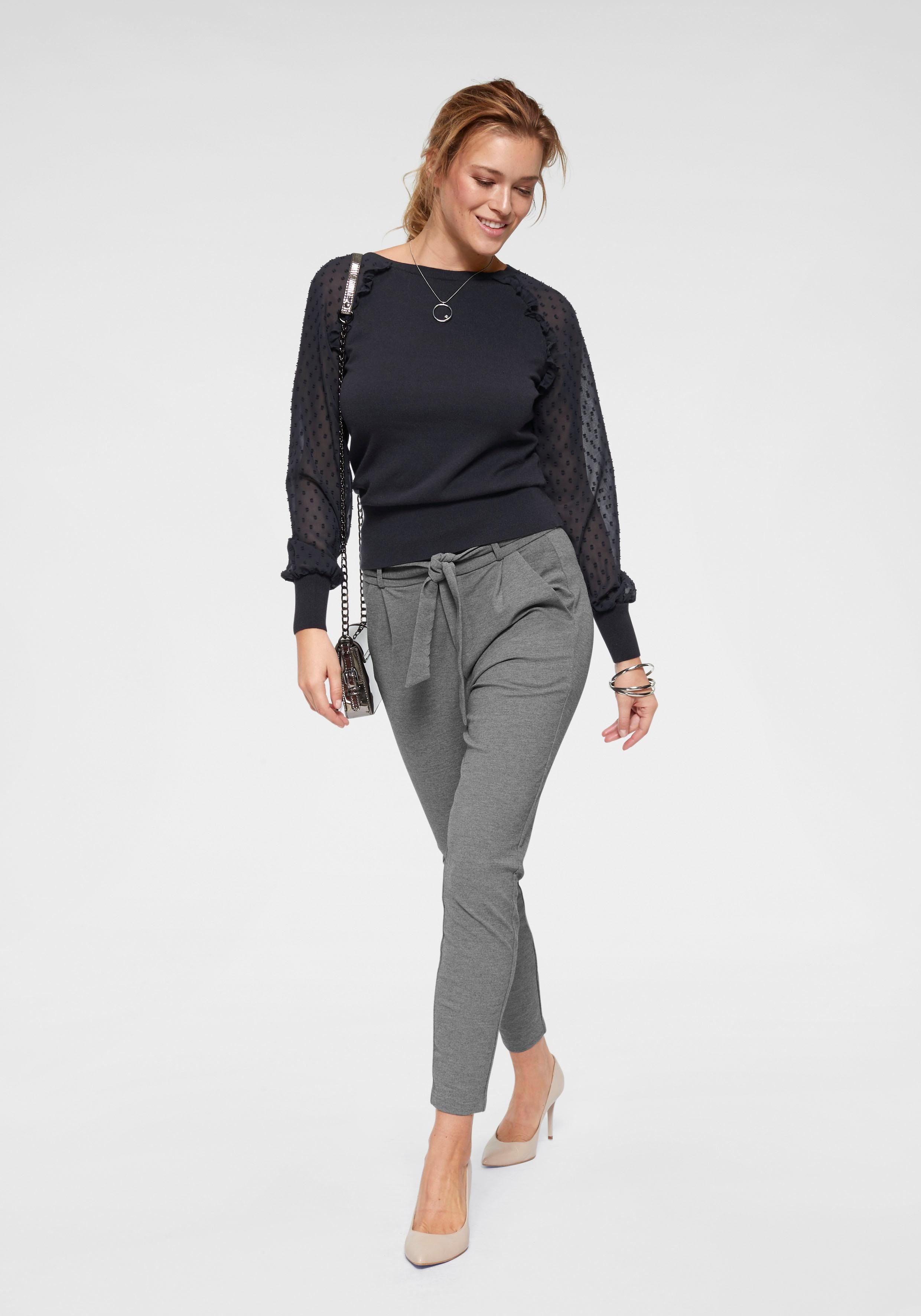 melange medium Pants grey Vero PAPERBAG Jogger VMEVA Moda