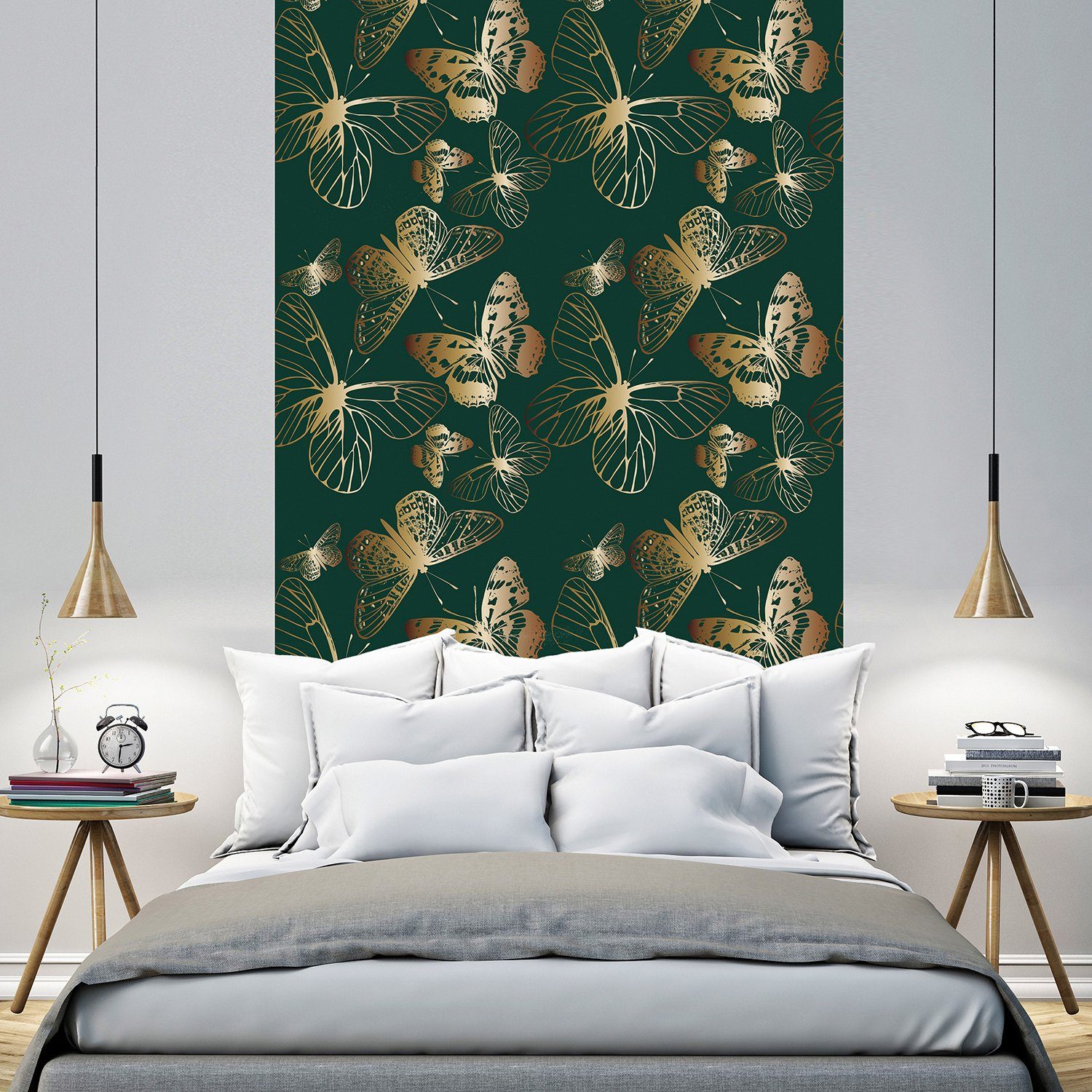 queence Vinyltapete Sonia, glatt, floral, bedruckt, natürlich, gemustert, Motiv, botanisch, 90x250cm, selbstklebend, kinderleichte Anbringung, Sticker