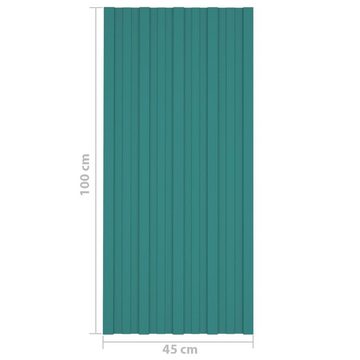 vidaXL Dachschindeln Dachpaneele 36 Stk Verzinkter Stahl Grün 100x45 cm Dacheindeckung Wett