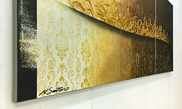 WandbilderXXL Gemälde Golden Infinity 180 x 80 cm, Abstraktes Gemälde, handgemaltes Unikat