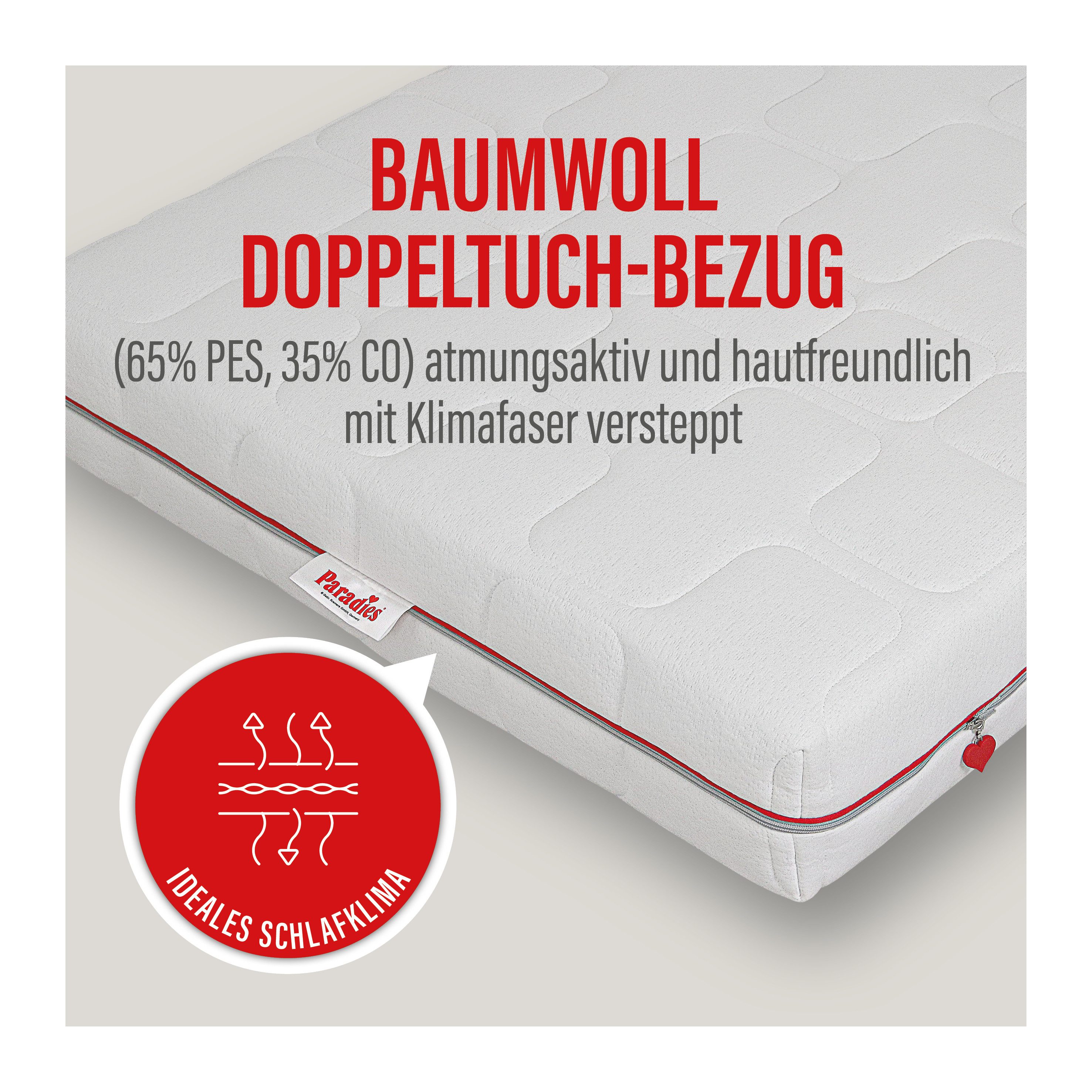 Kaltschaummatratze Neuheit: Paradies Varioduo 7-Zonen-Kaltschaummatratze, Paradies, 18 cm hoch, Zwei Härtegrade in einer Matratze – für individuellen Schlafkomf – Bild 5 von 5