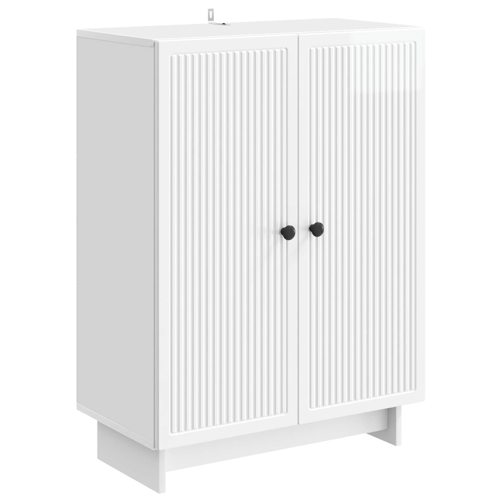 vidaXL Sideboard 66 x 34,5 x 90 cm Sideboard Hochglanz Weiß 66x34,5x90 cm Holzwerkstoff