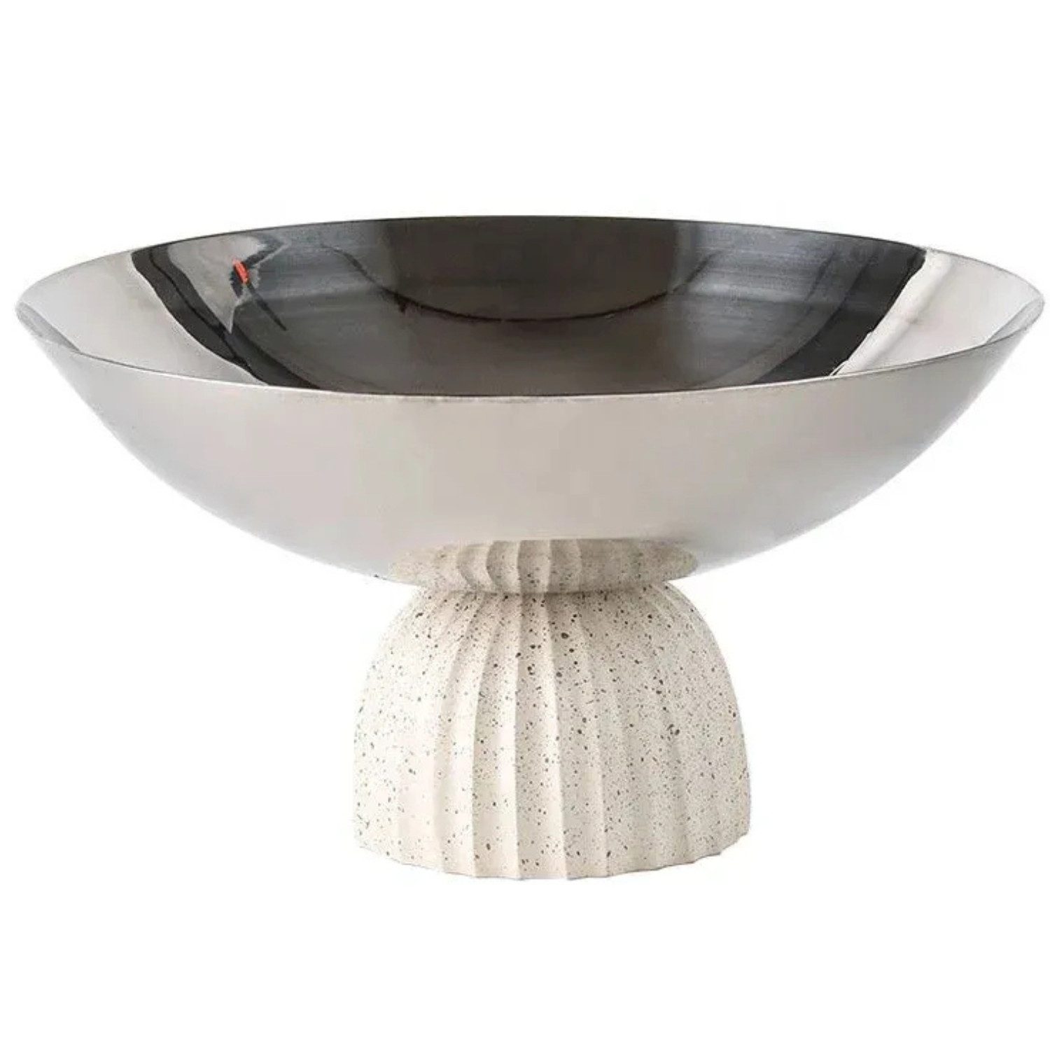 Quality Elegance Dekoschale Große Nordische Metall Obstschale mit Harzbasis