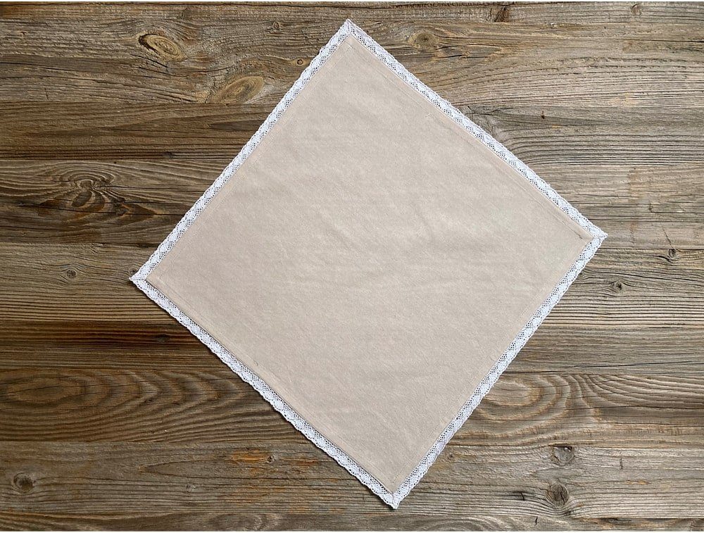 Platzset, Stoffserviette LUISA Spitze einfarbig beige 40x40 cm Landhaus, matches21 HOME & HOBBY, (1-St)