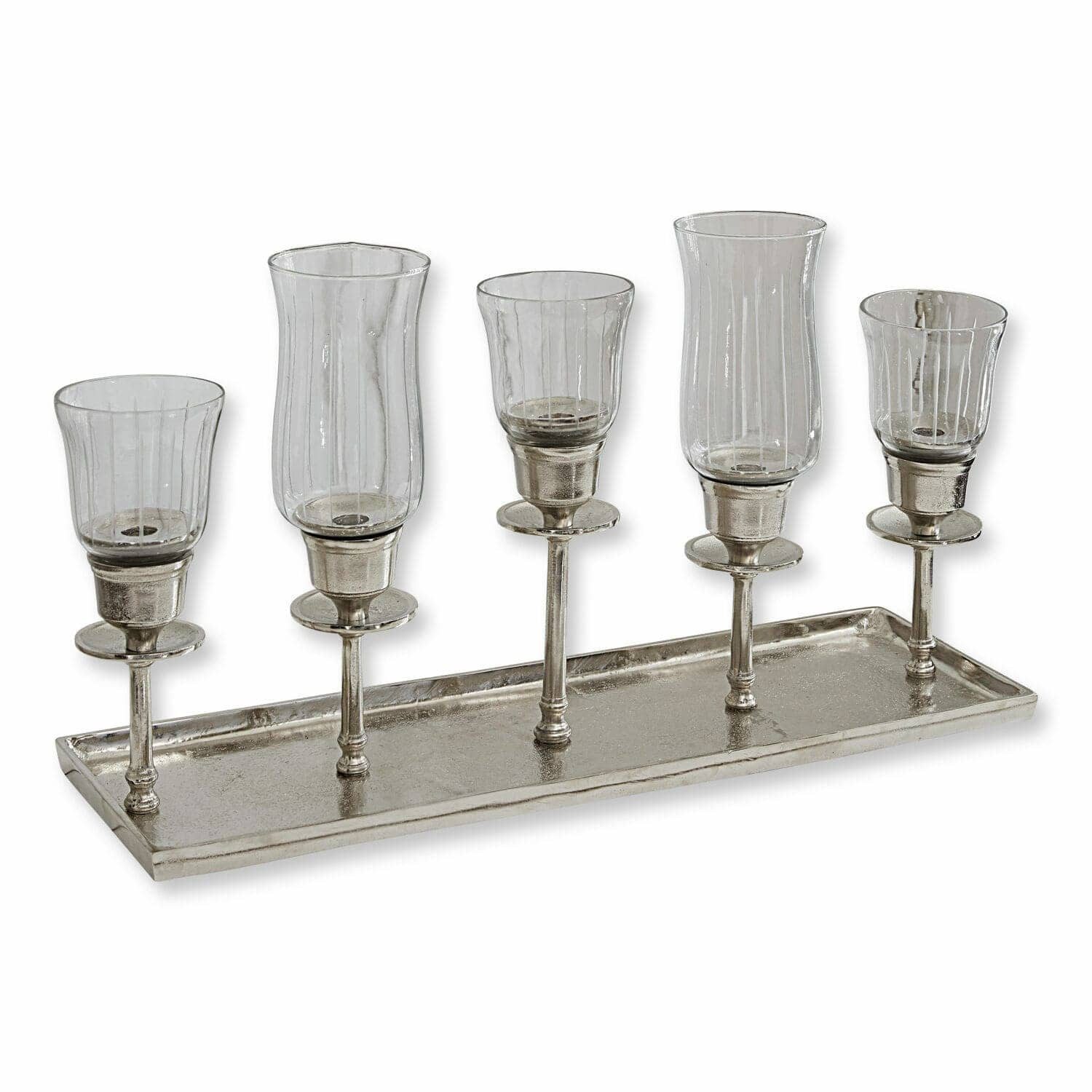 Mirabeau Kerzenständer Kerzentablett Ennedi silber/klar