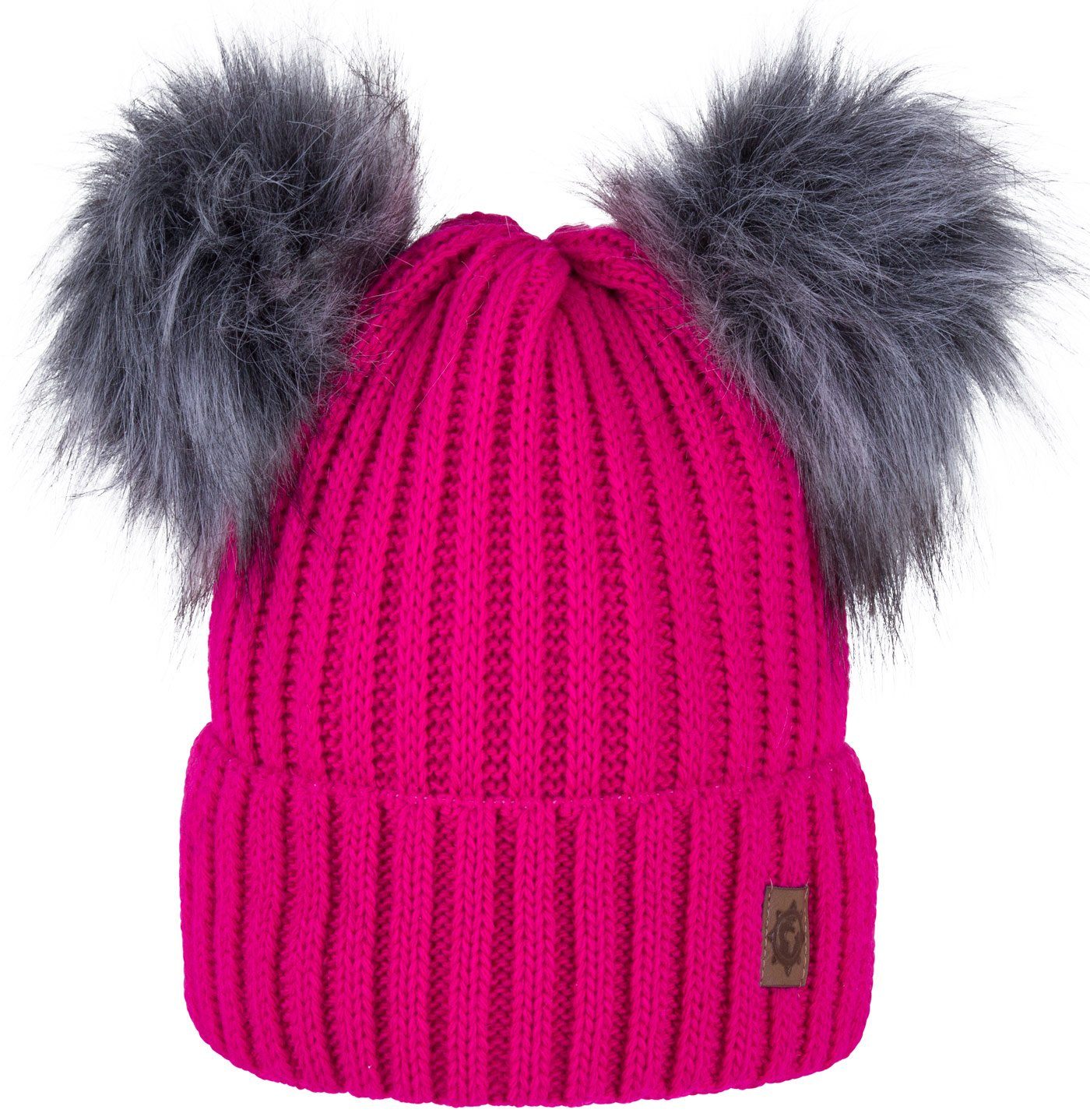 Mütze Bommelmütze Beanie compagno Kinder Kindermütze Strickmütze Mädchen pink Wintermütze (1-St)