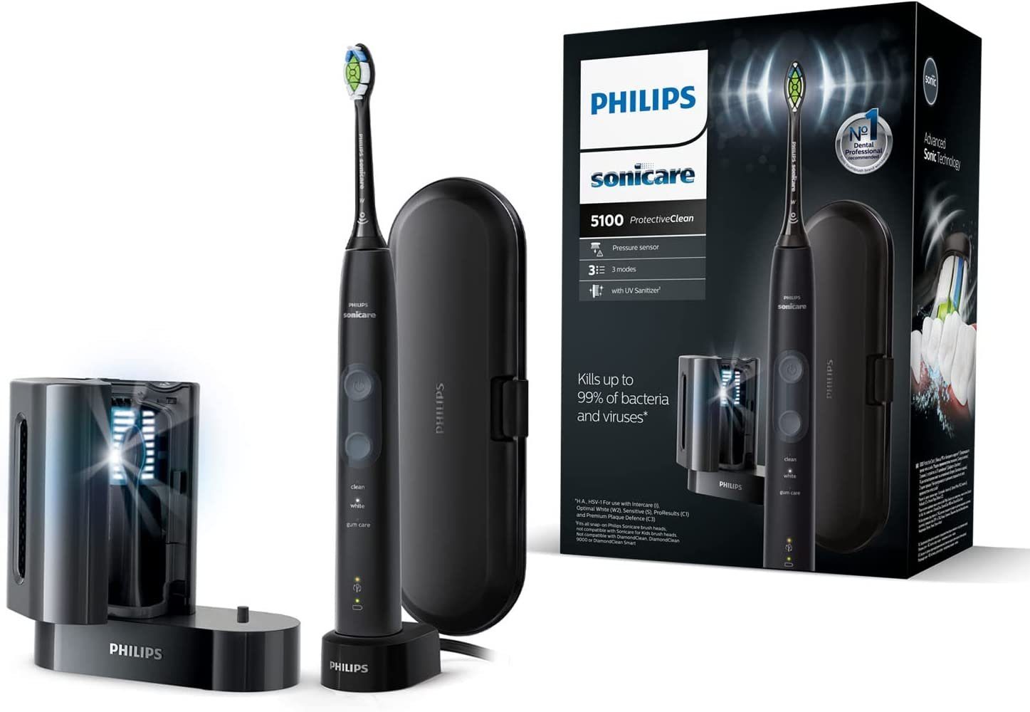 Philips Sonicare Elektrische Zahnbürste HX6850/57 ProtectiveClean 5100,  Schallzahnbürste