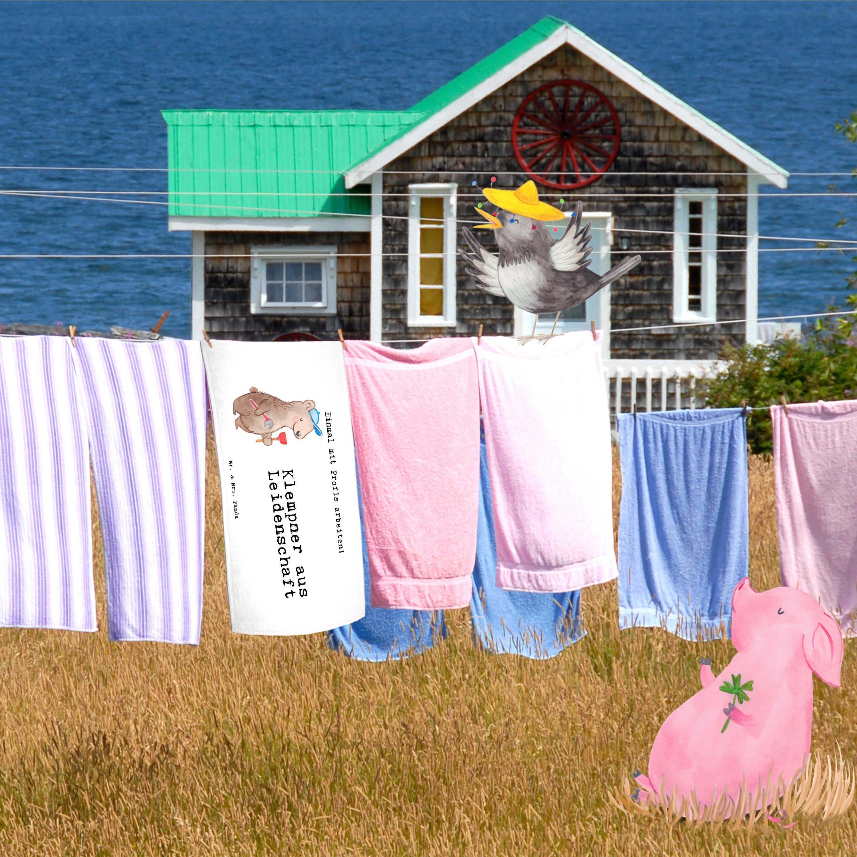 Mr. & Mrs. Panda Weiß Geschenk, Leidenschaft Arbeitskollege, - Handtuch (1-St) - Klempner aus Installa