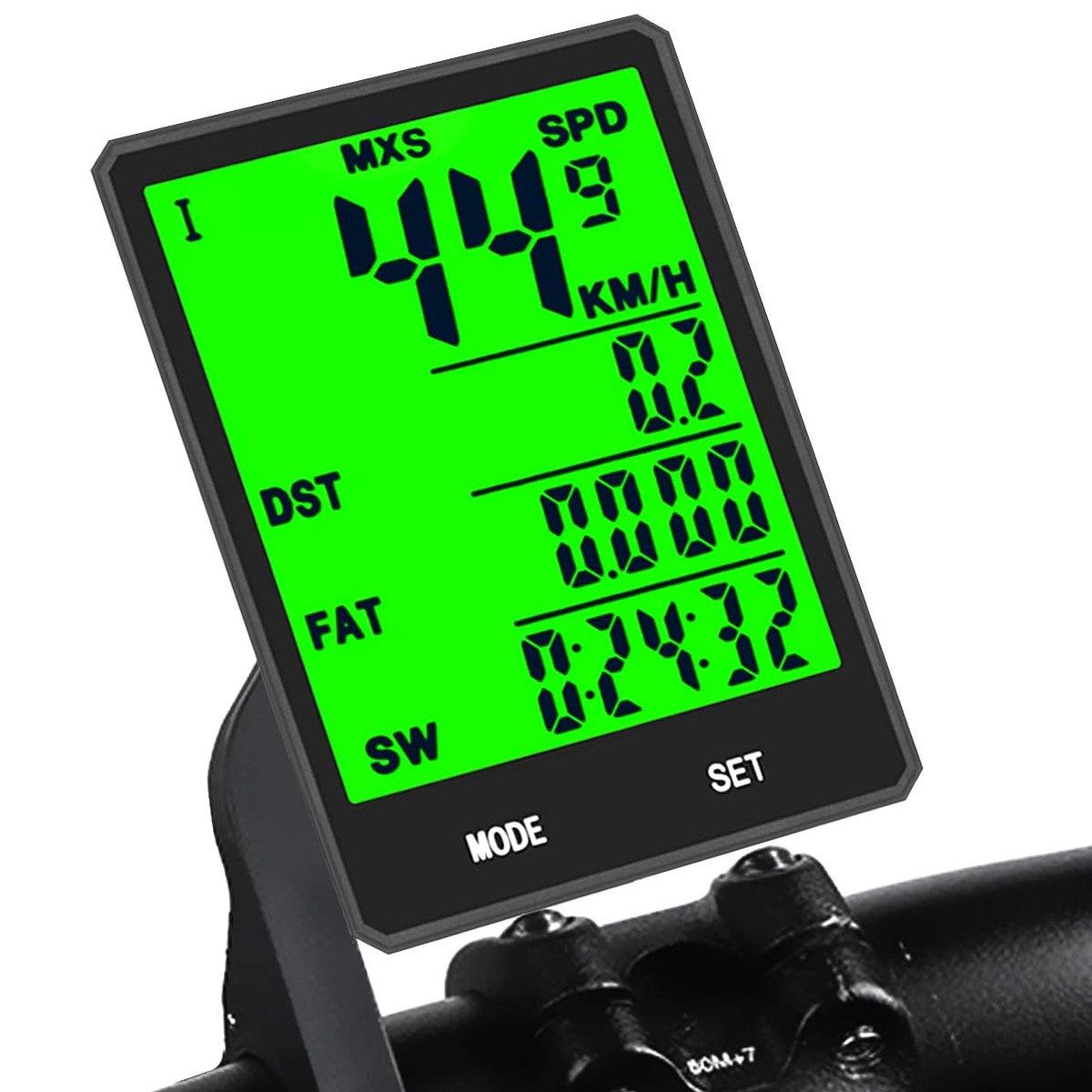 AFKSMILE Fahrradcomputer Kabelloser Fahrradcomputer, wasserdicht, LCD-Hintergrundbeleuchtung