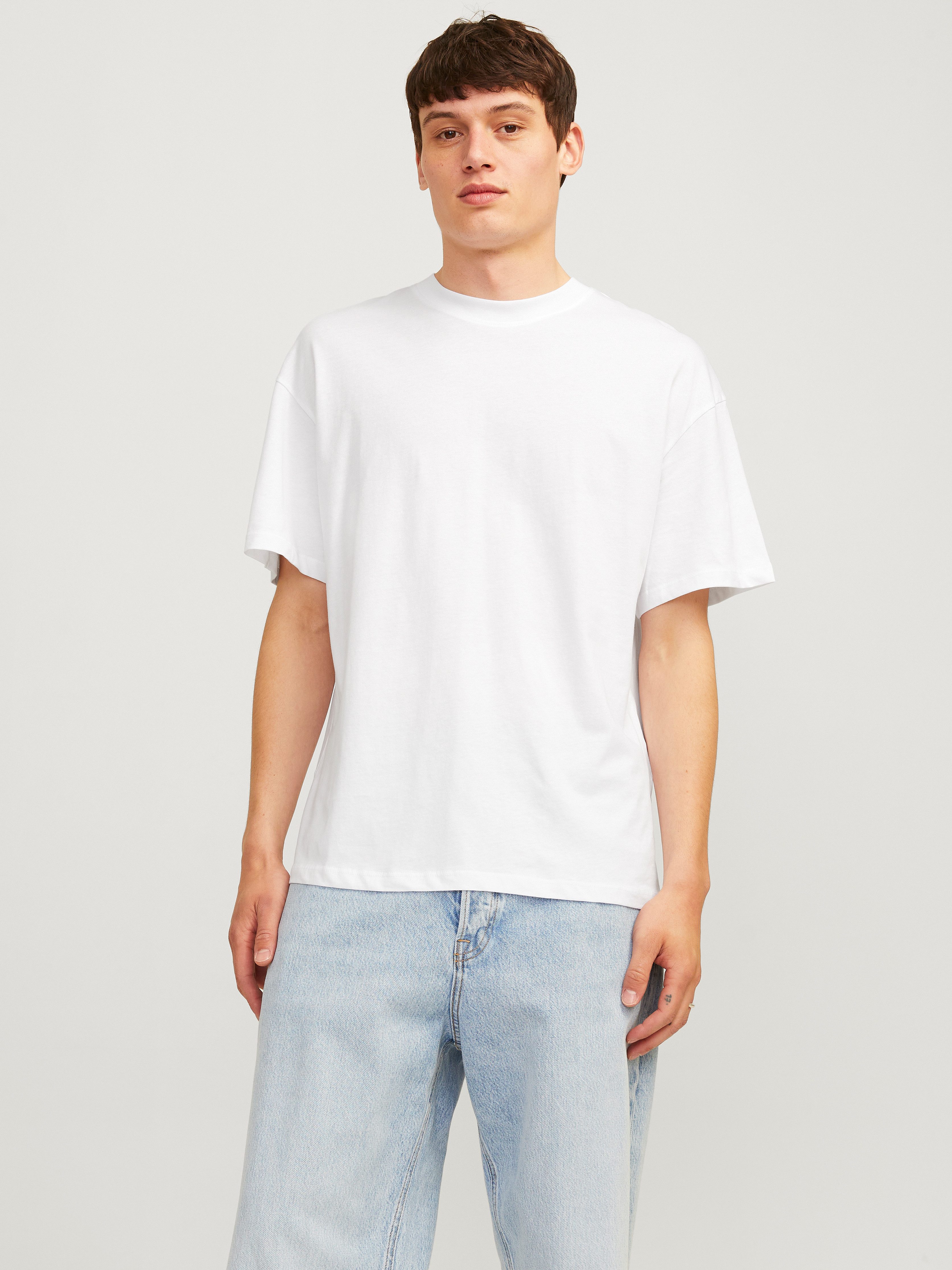 Jack & Jones Rundhalsshirt JJEBRADLEY TEE SS O-NECK 2PK MP NOOS (Packung, 2-tlg) Baumwolle, relaxed fit