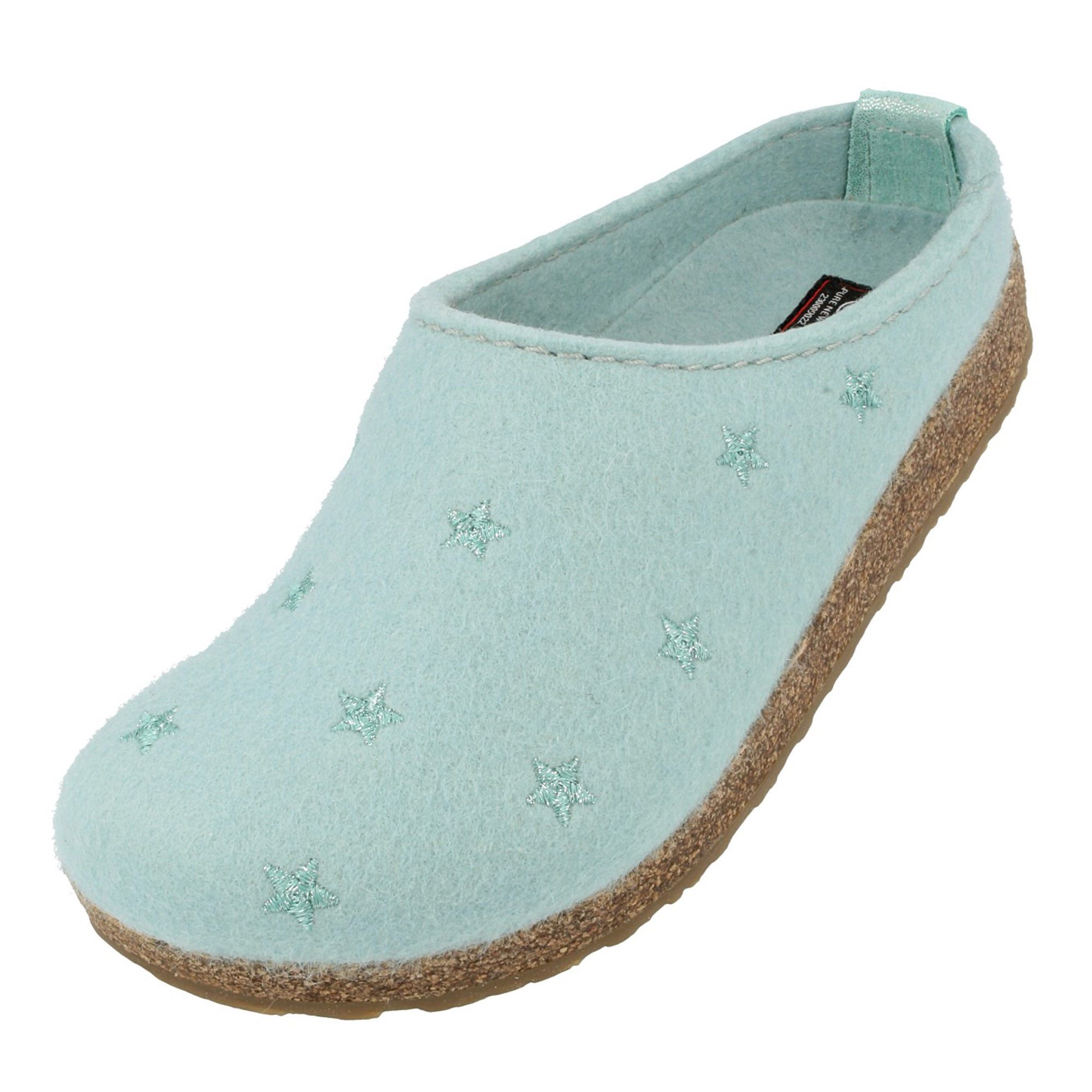Grizzly Stelline Filzclog aus reinem Wollfilz Unisex Sternmotiv Hausschuh